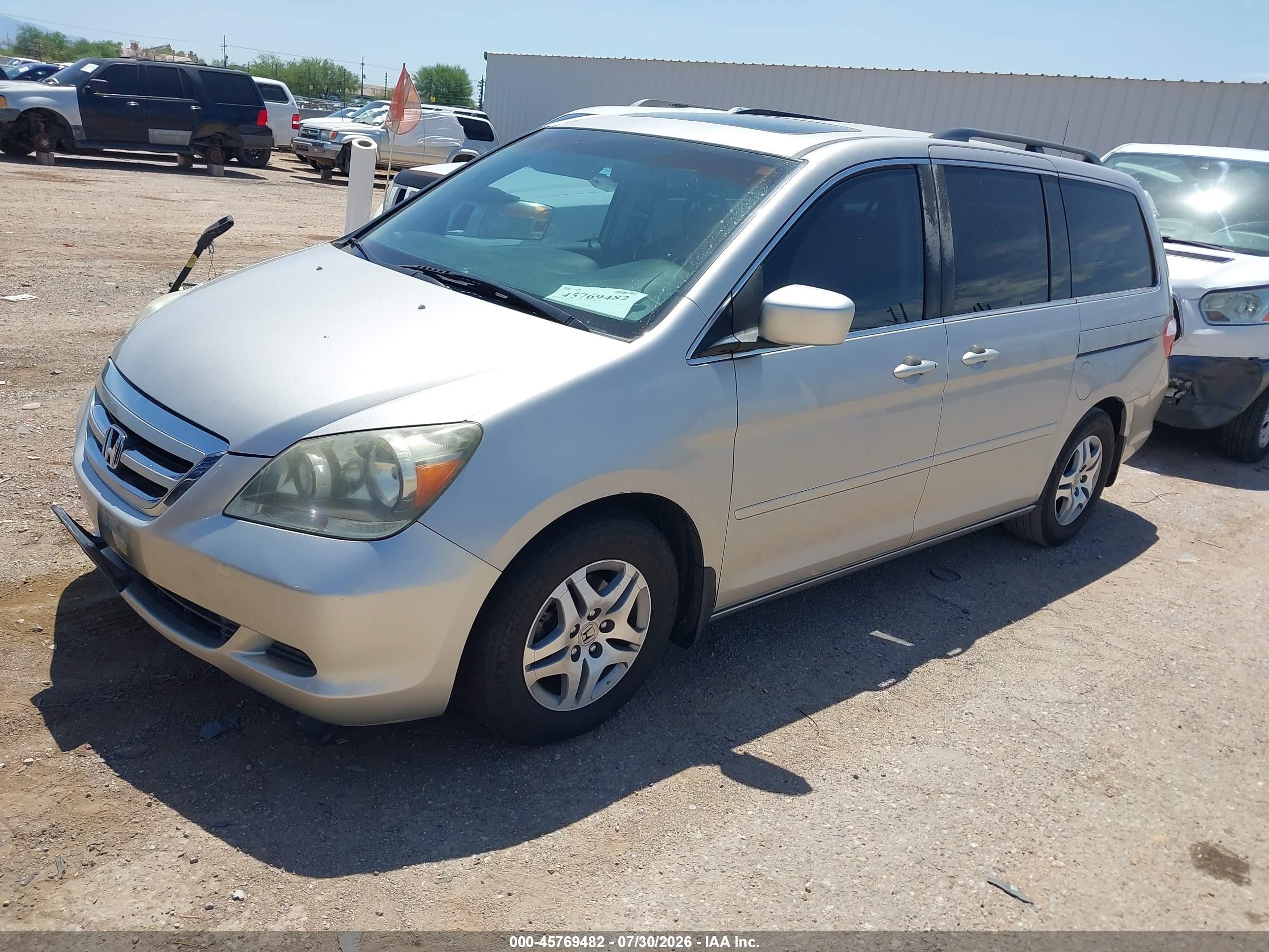 2006 Honda Odyssey Exl Silver vin: 5FNRL38766B458489