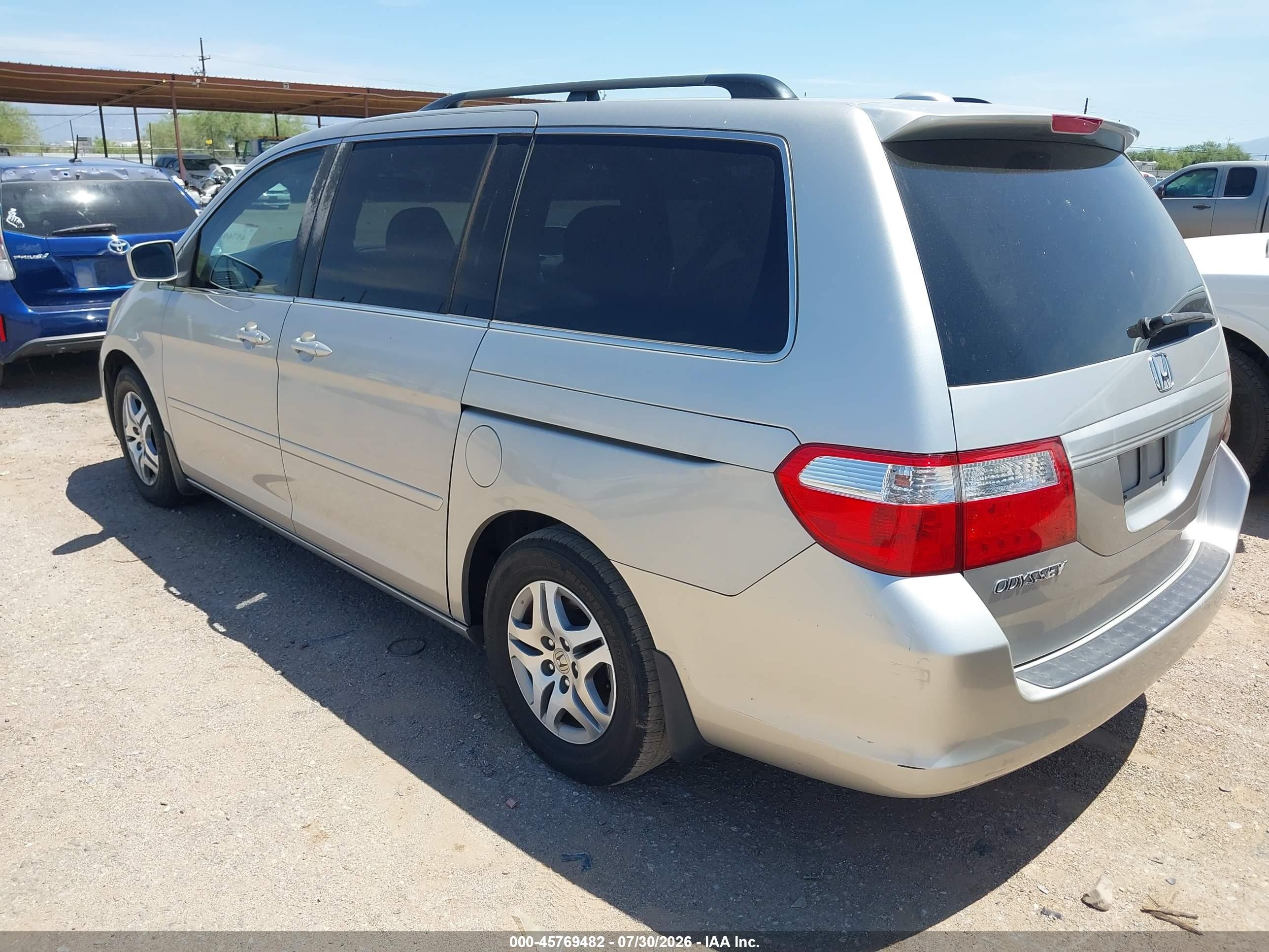 2006 Honda Odyssey Exl Silver vin: 5FNRL38766B458489