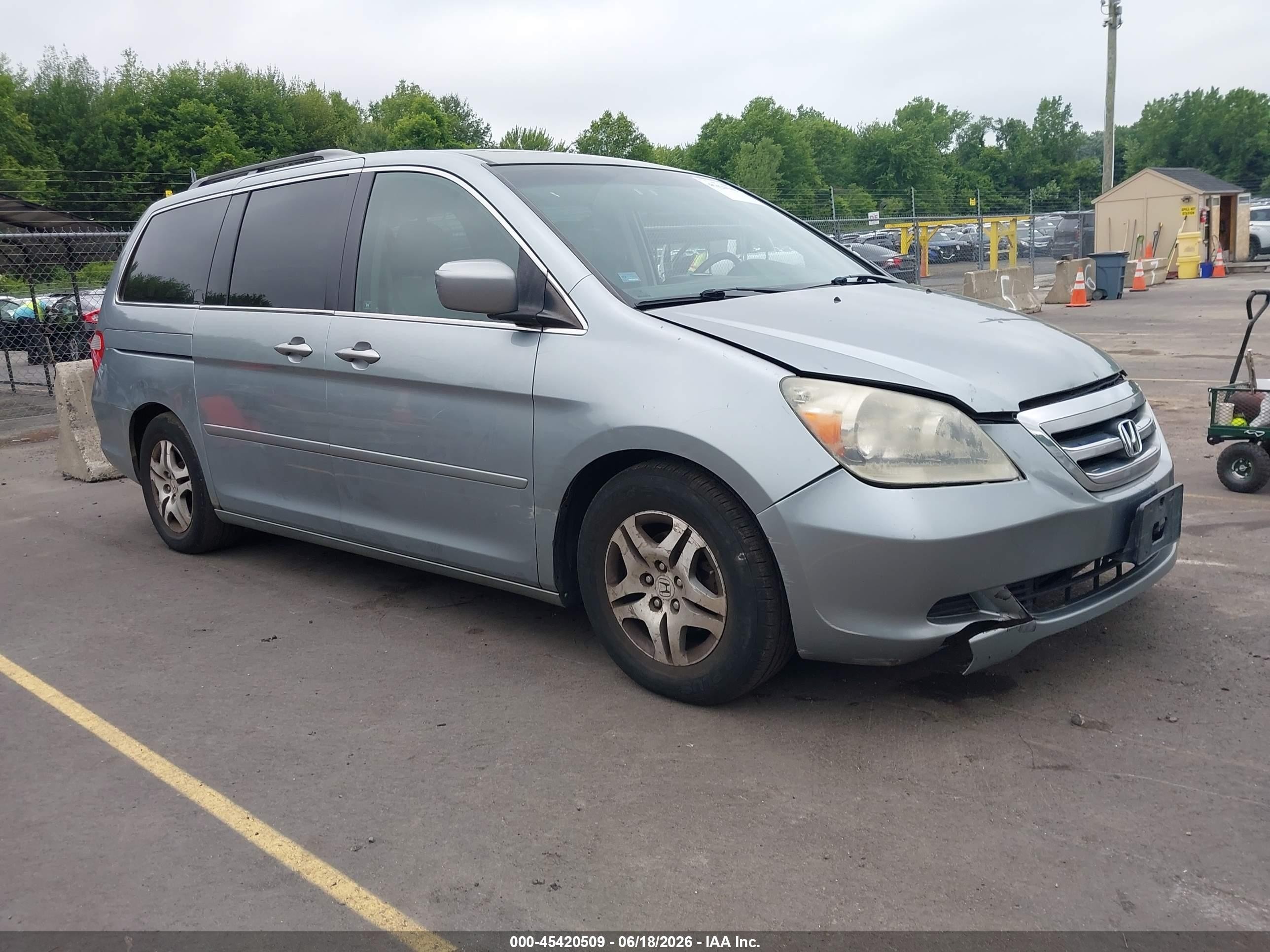 2007 Honda Odyssey Ex-l Blue vin: 5FNRL38767B024252