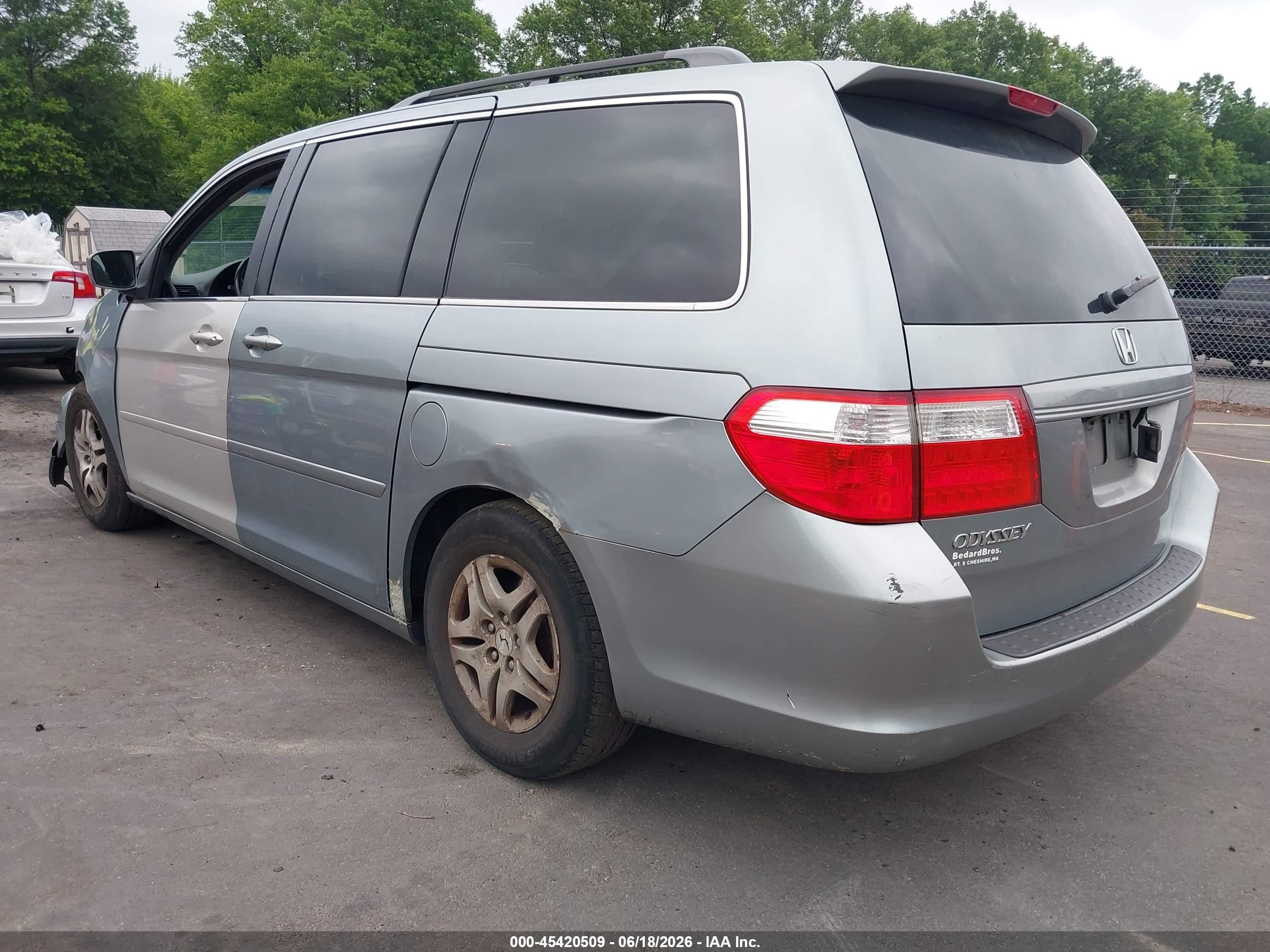 2007 Honda Odyssey Ex-l Blue vin: 5FNRL38767B024252