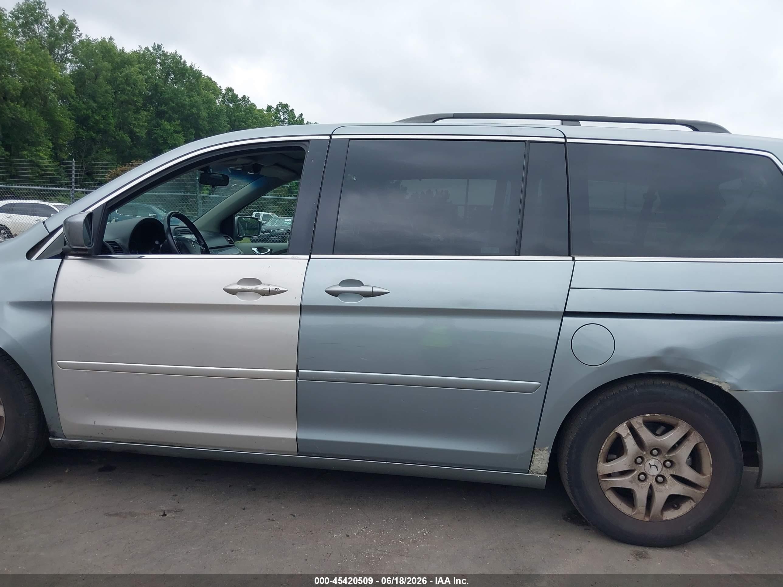 2007 Honda Odyssey Ex-l Blue vin: 5FNRL38767B024252