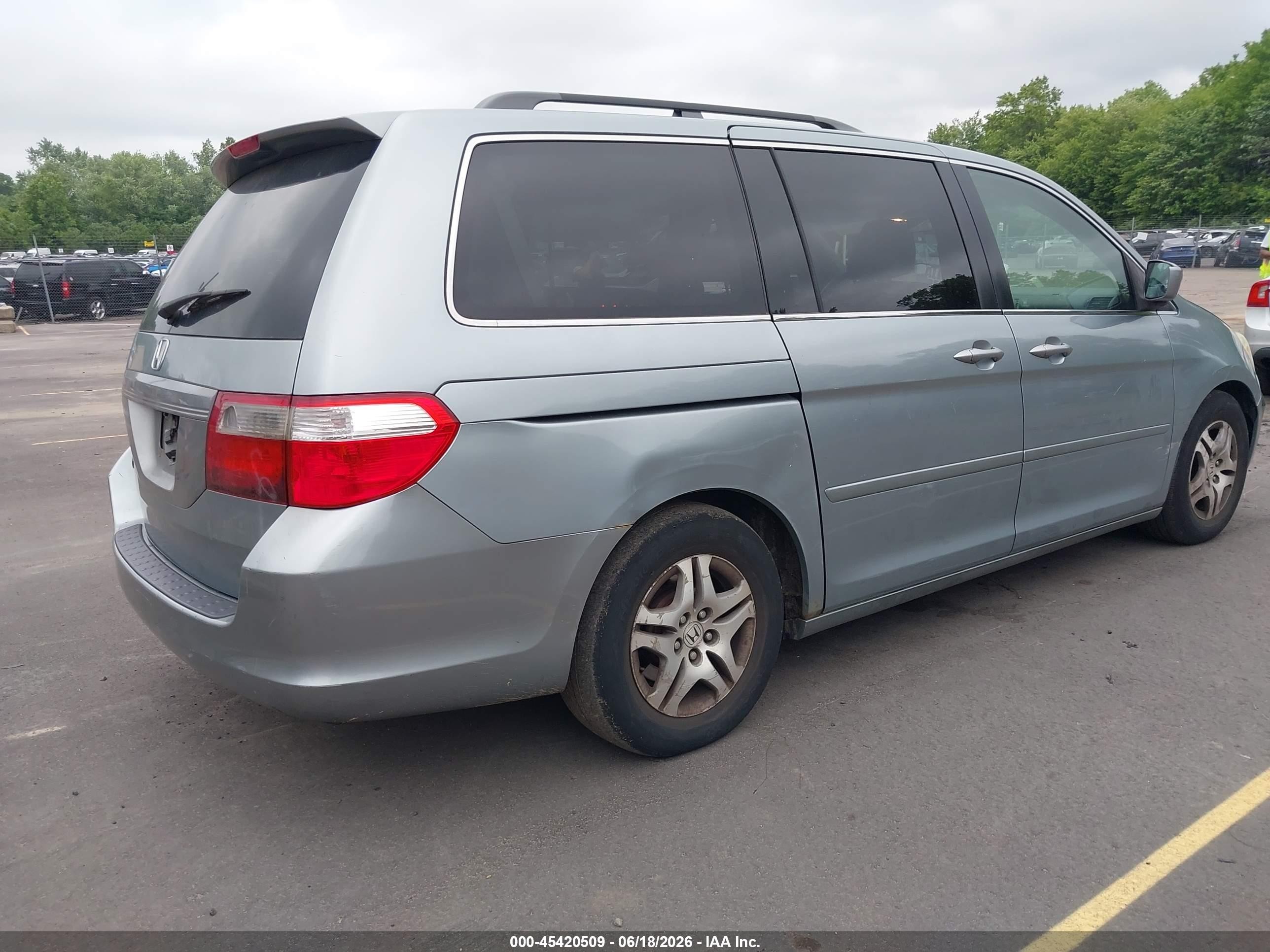 2007 Honda Odyssey Ex-l Blue vin: 5FNRL38767B024252