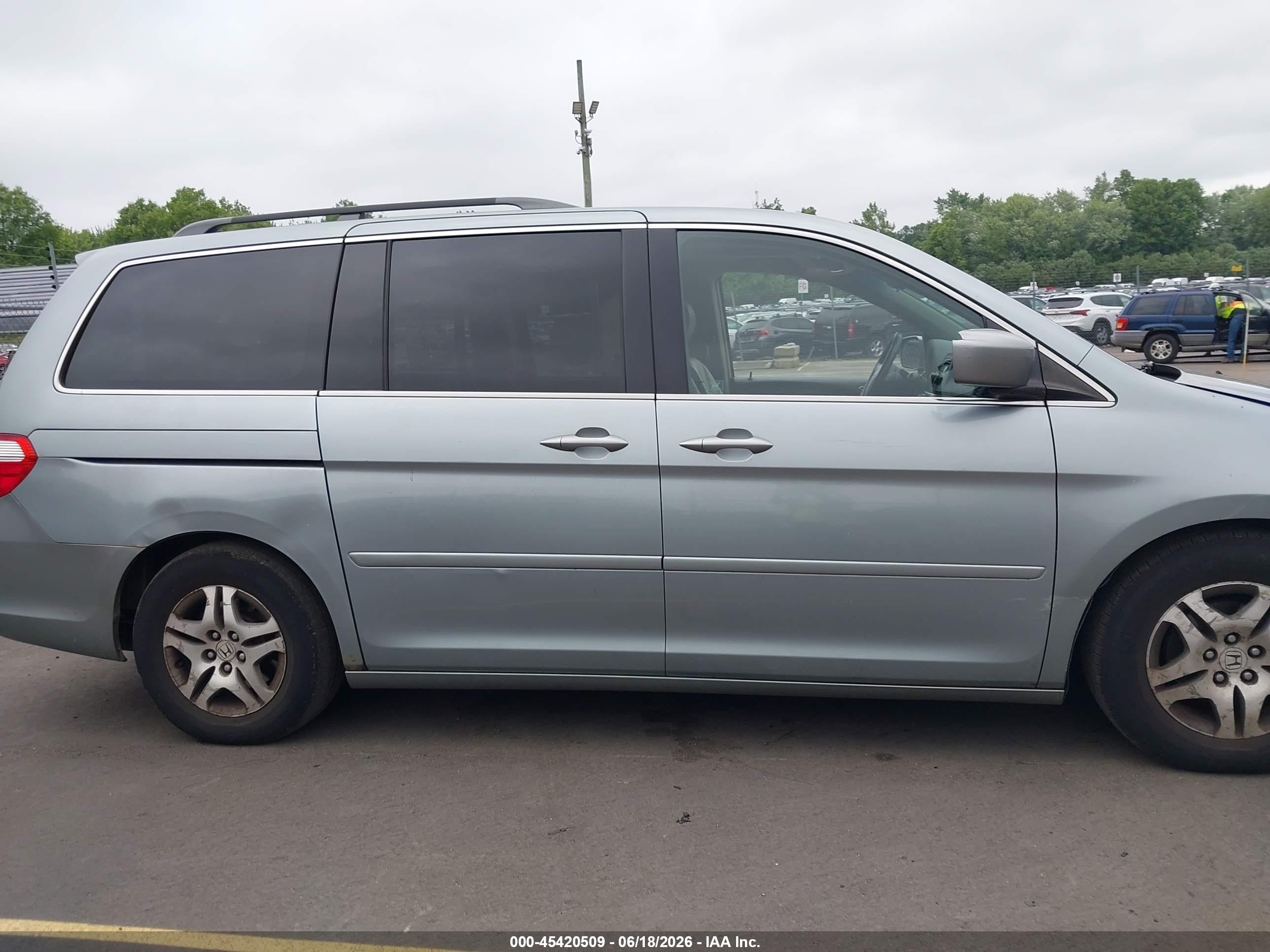 2007 Honda Odyssey Ex-l Blue vin: 5FNRL38767B024252