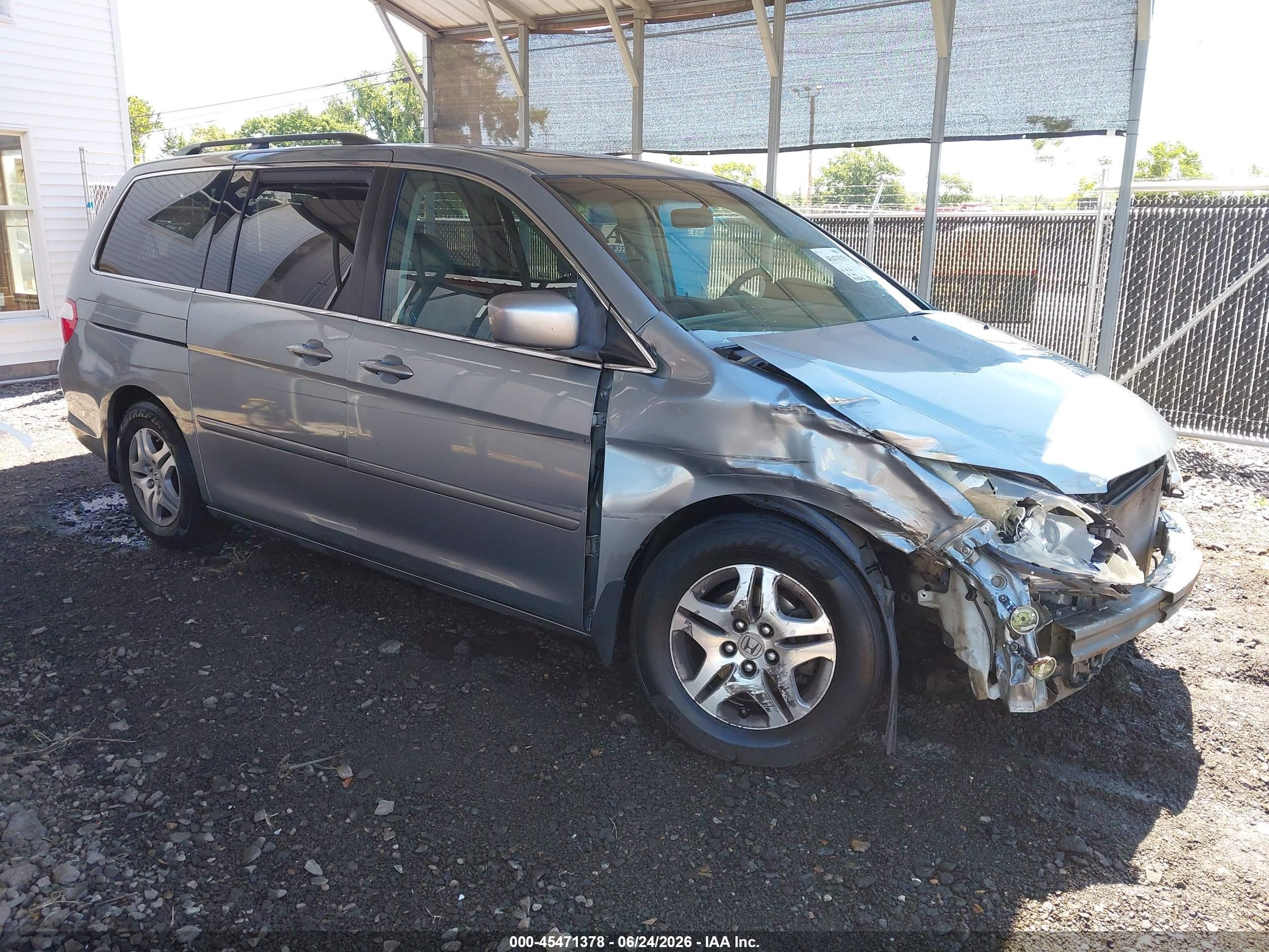 2007 Honda Odyssey Ex-l Gray vin: 5FNRL38767B027443