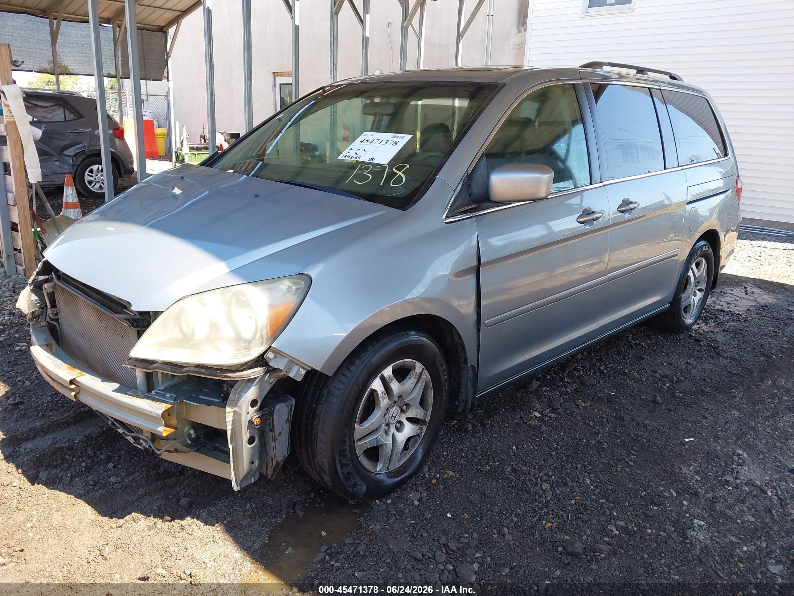 2007 Honda Odyssey Ex-l Gray vin: 5FNRL38767B027443