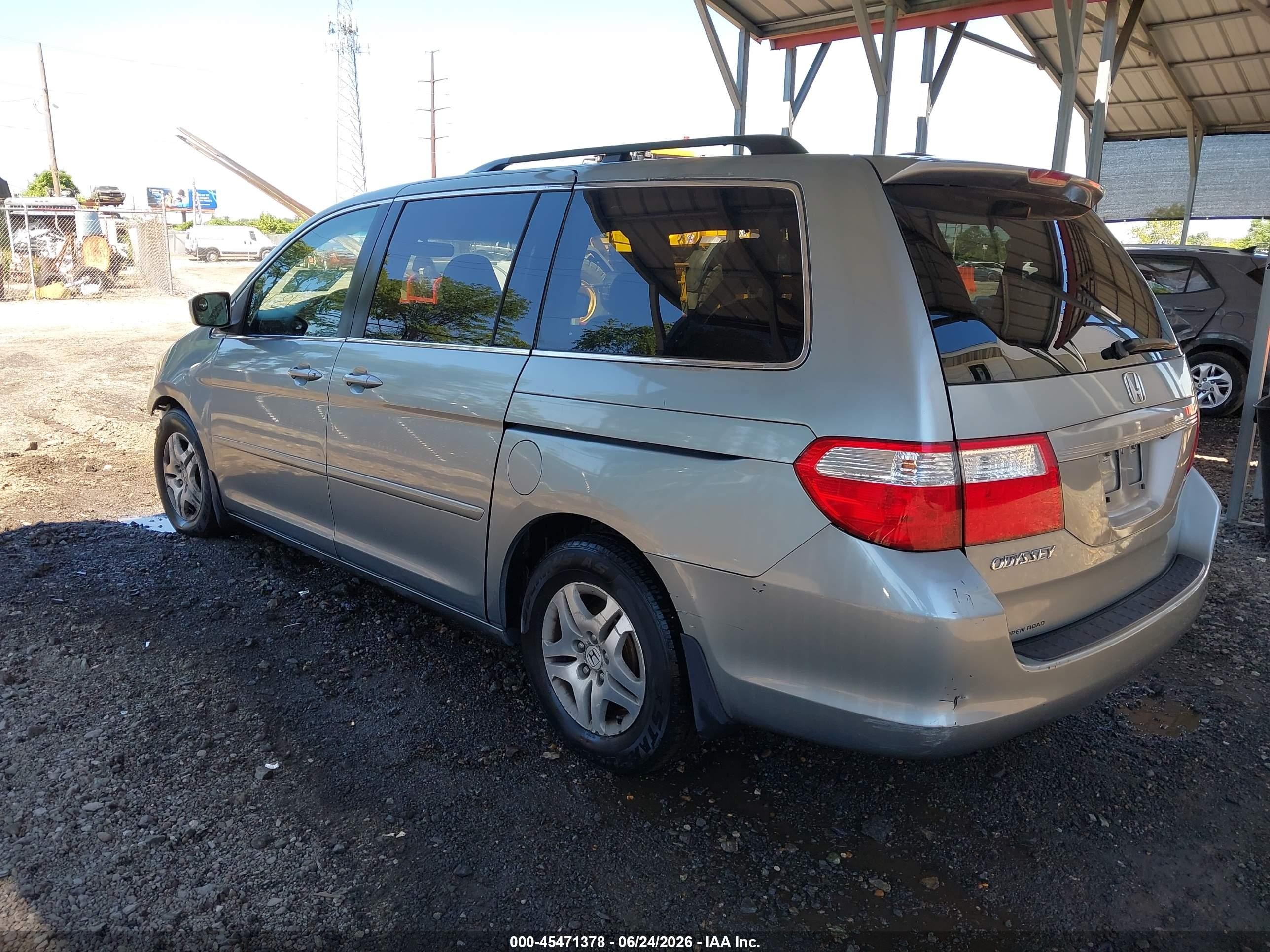 2007 Honda Odyssey Ex-l Gray vin: 5FNRL38767B027443