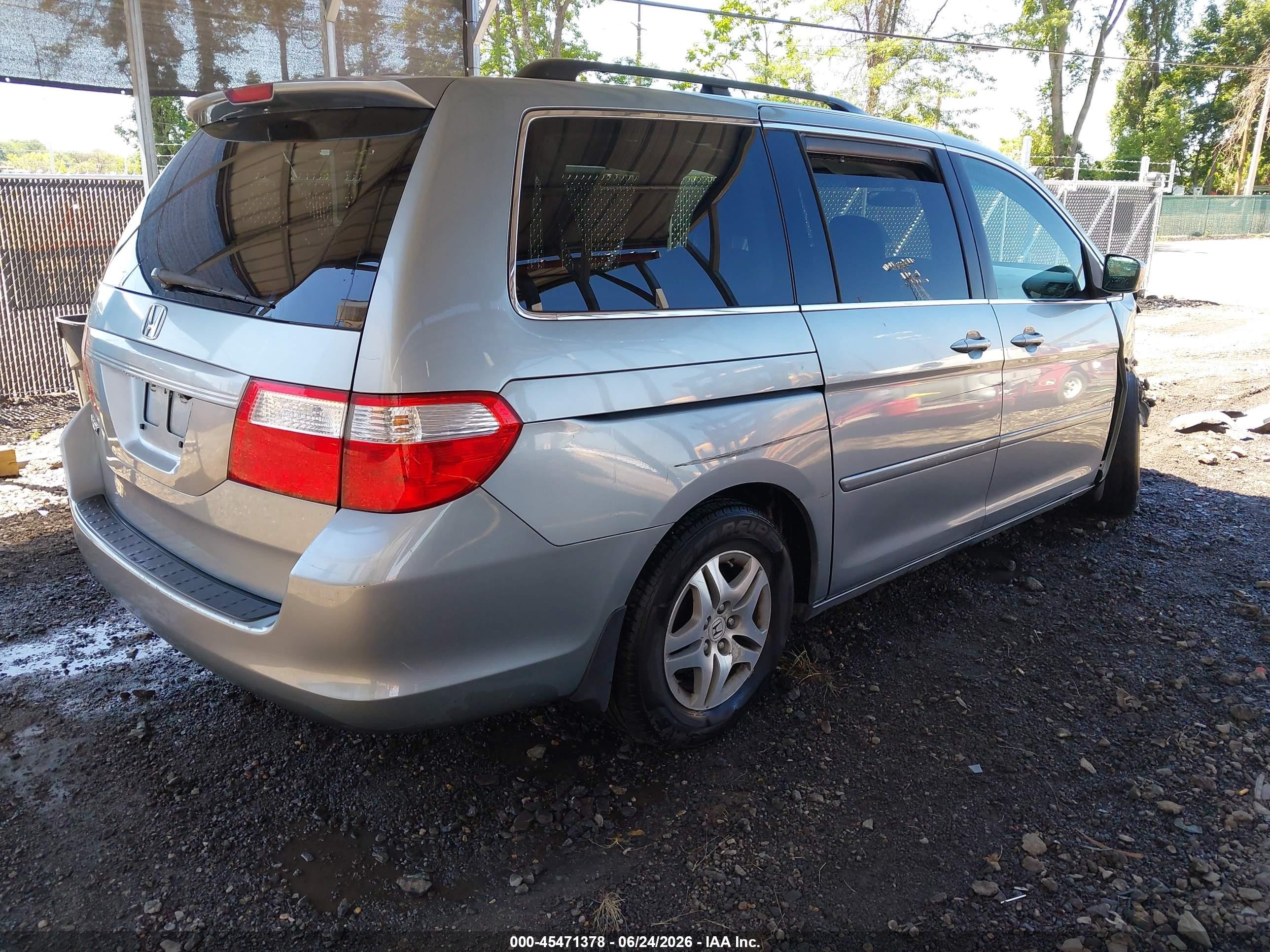 2007 Honda Odyssey Ex-l Gray vin: 5FNRL38767B027443