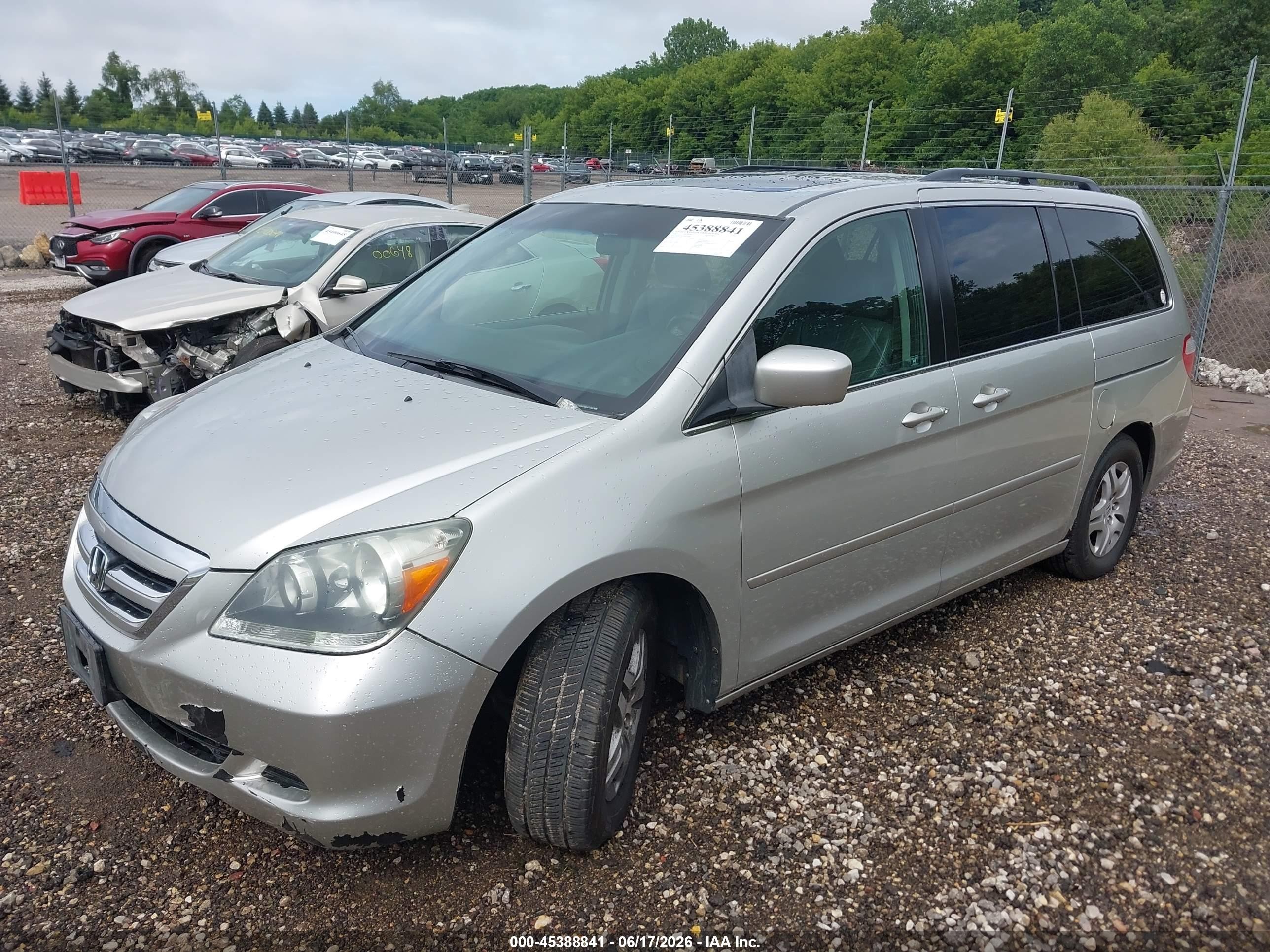 2007 Honda Odyssey Ex-l Желто-коричневый vin: 5FNRL38767B077646