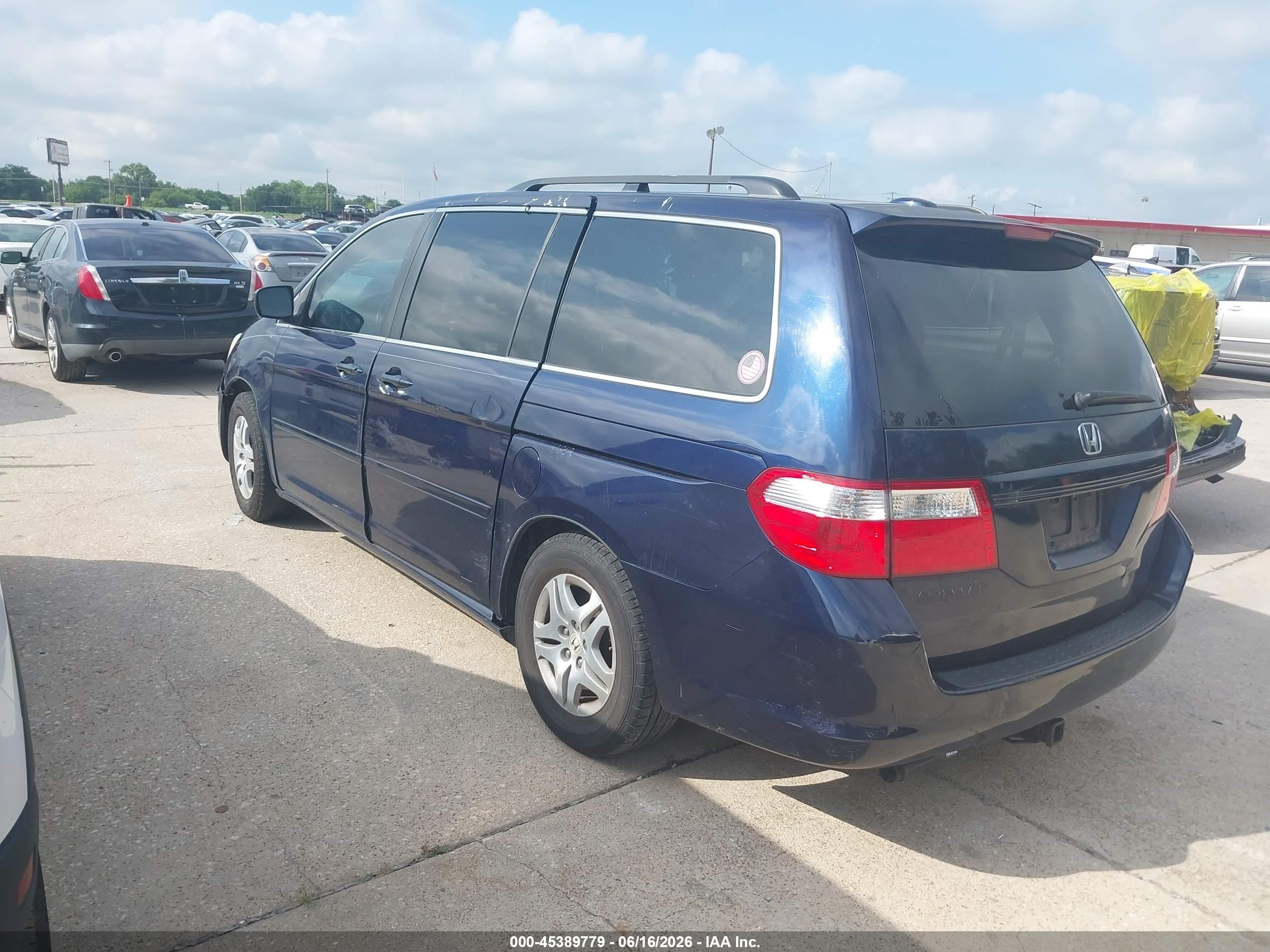 2007 Honda Odyssey Ex-l Blue vin: 5FNRL38767B080837
