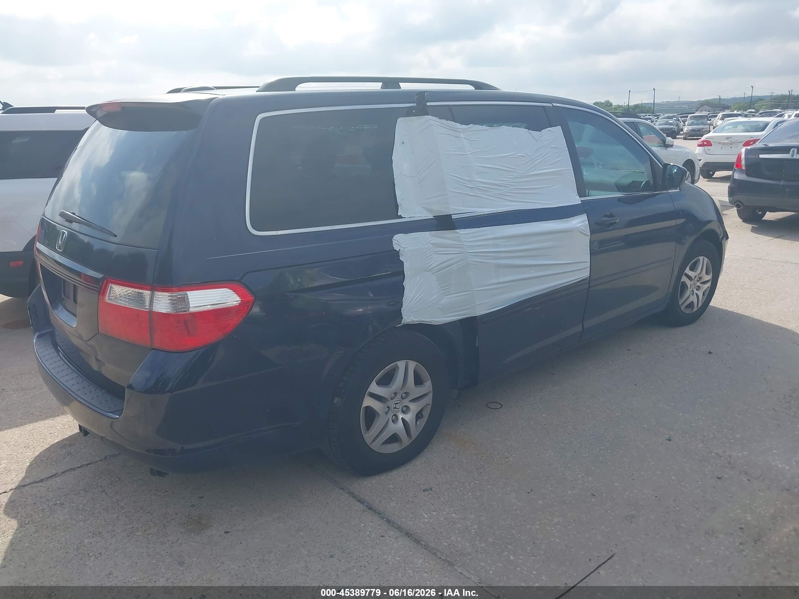 2007 Honda Odyssey Ex-l Blue vin: 5FNRL38767B080837