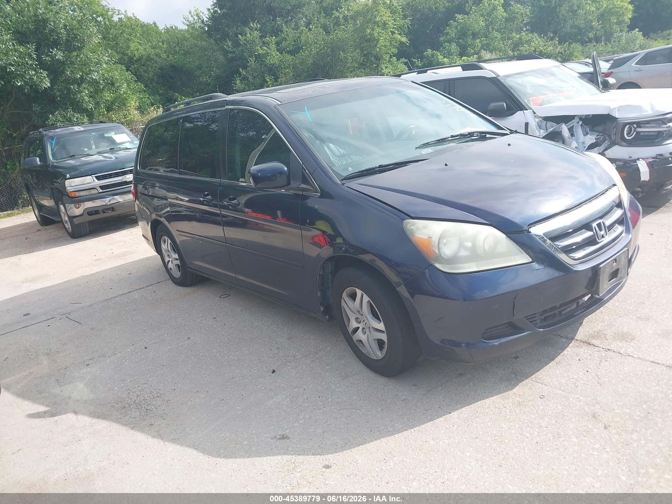2007 Honda Odyssey Ex-l Blue vin: 5FNRL38767B080837