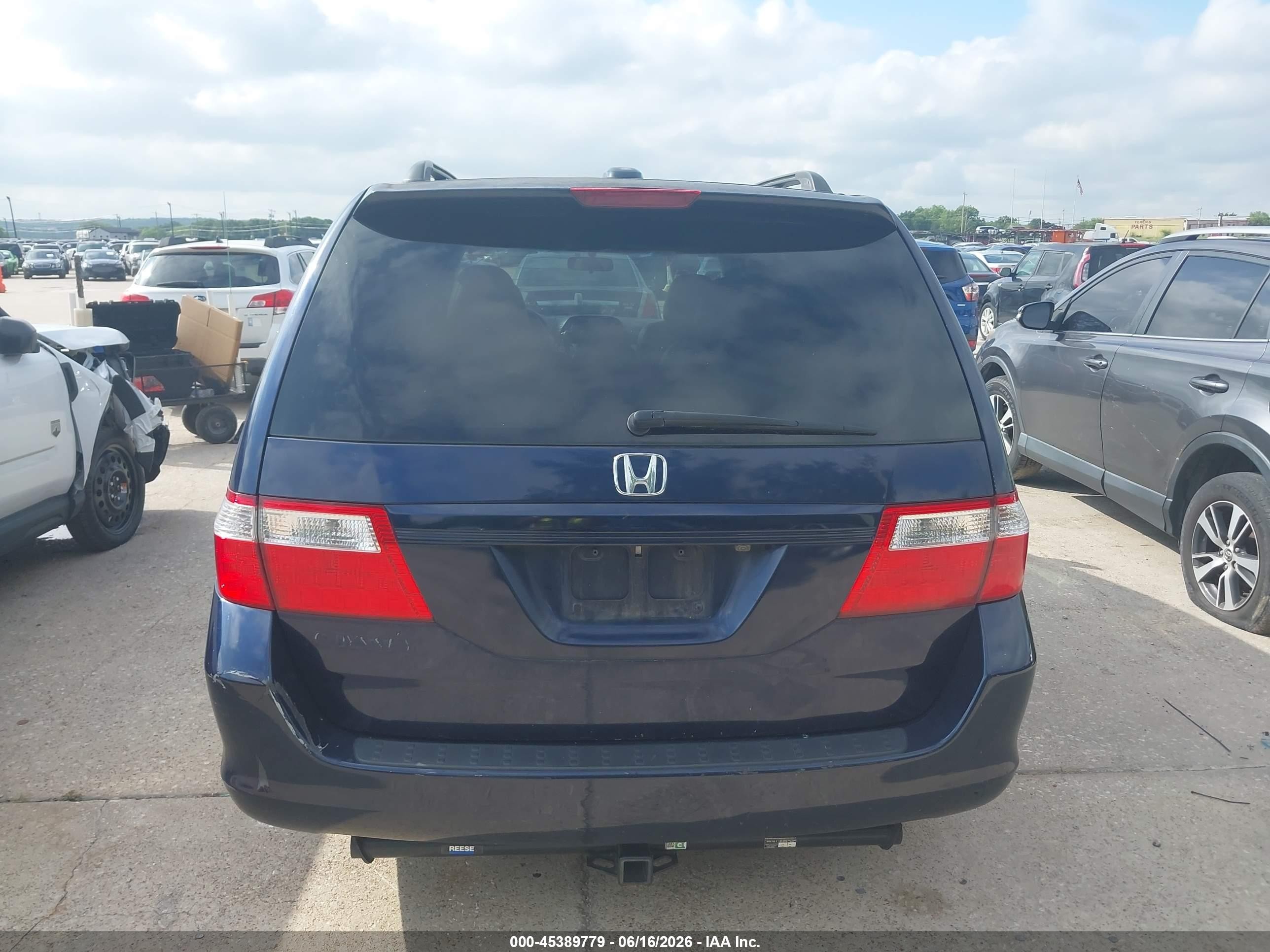 2007 Honda Odyssey Ex-l Blue vin: 5FNRL38767B080837