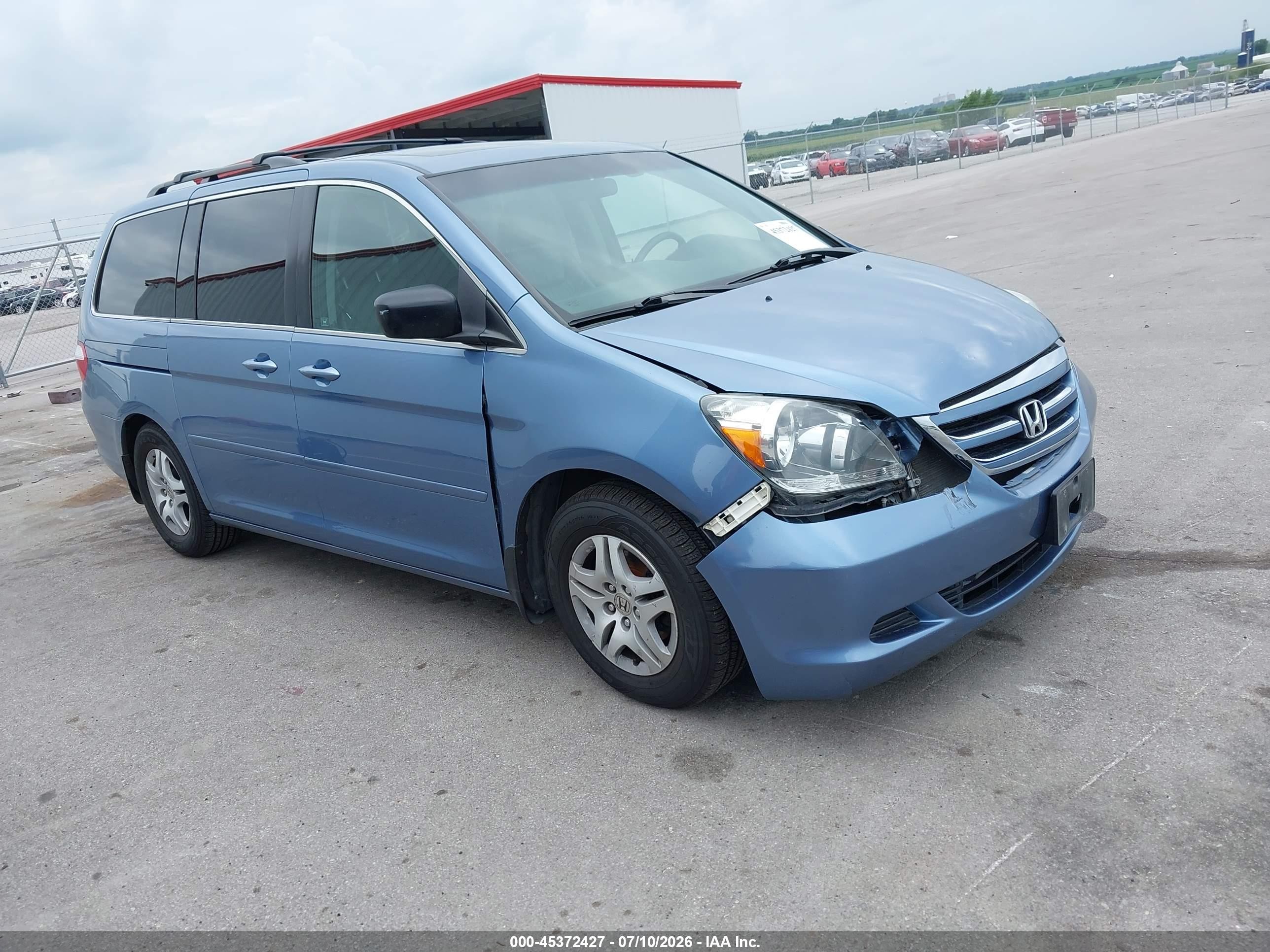 2007 Honda Odyssey Ex-l Blue vin: 5FNRL38767B110953
