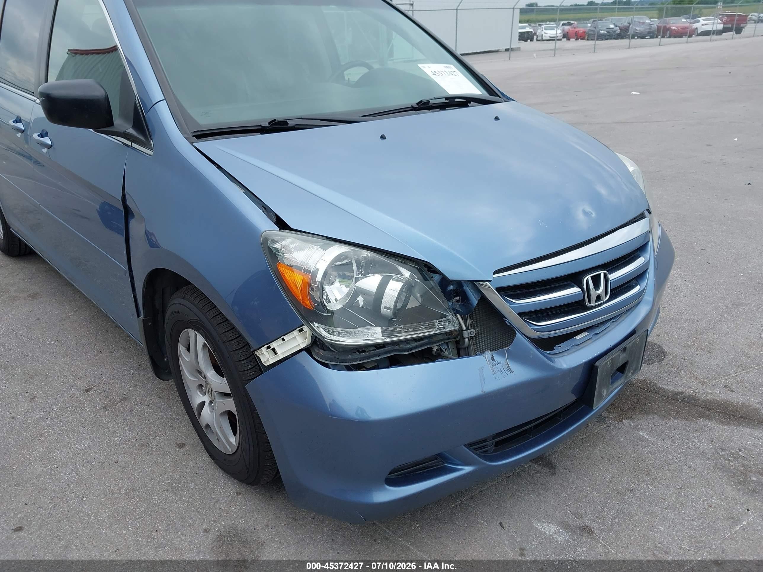 2007 Honda Odyssey Ex-l Blue vin: 5FNRL38767B110953