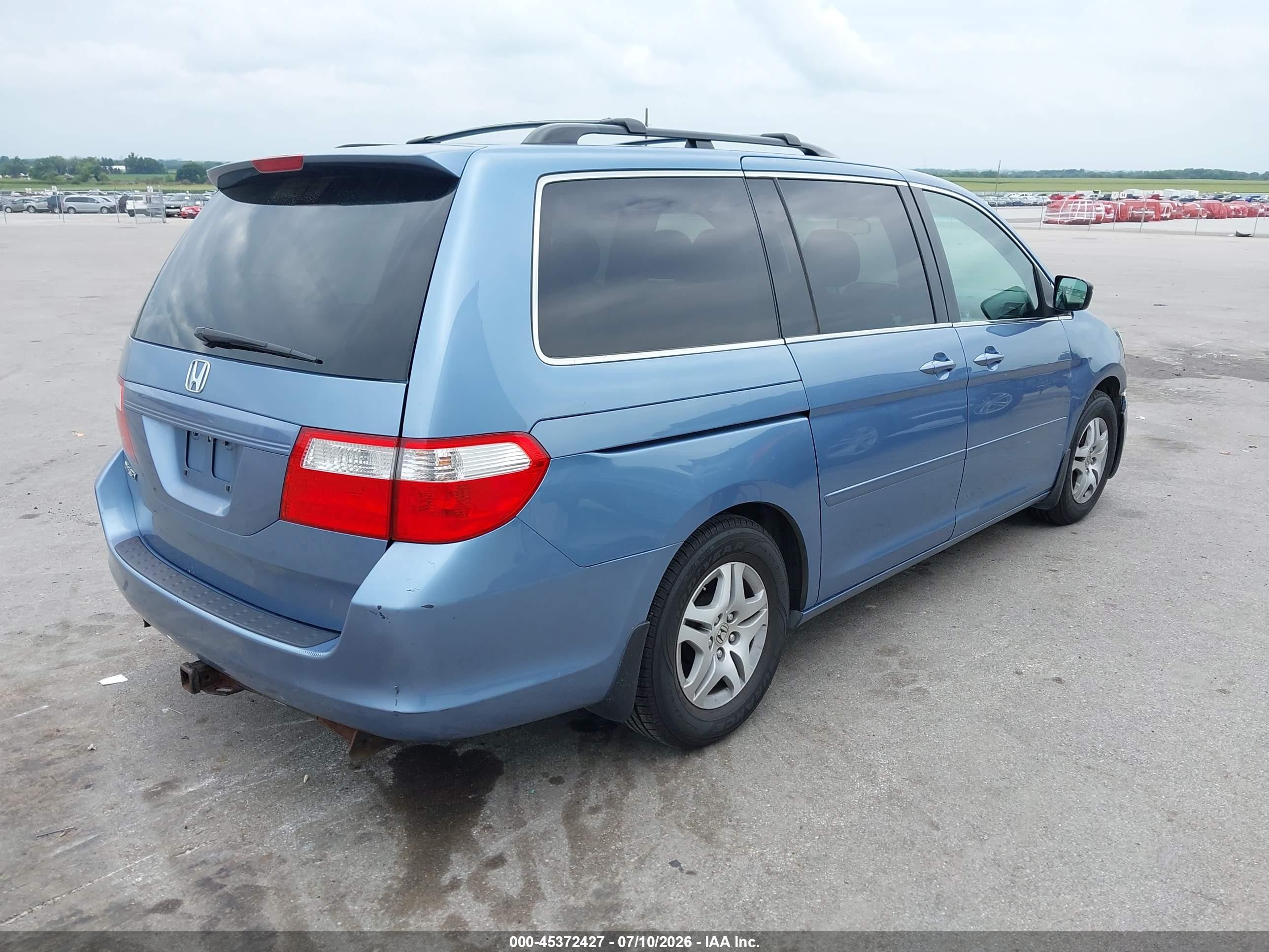 2007 Honda Odyssey Ex-l Blue vin: 5FNRL38767B110953