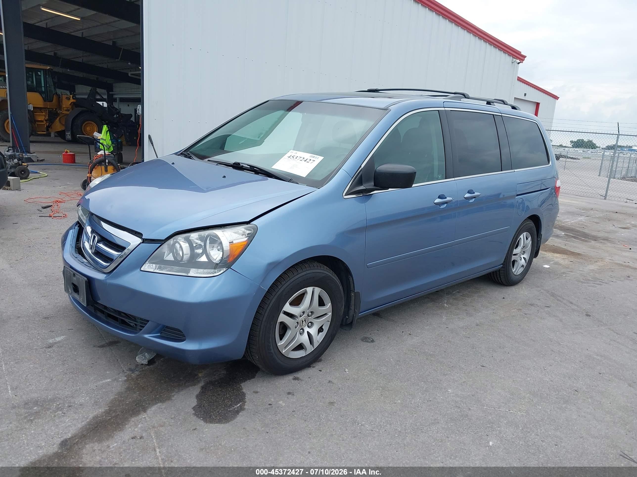 2007 Honda Odyssey Ex-l Blue vin: 5FNRL38767B110953
