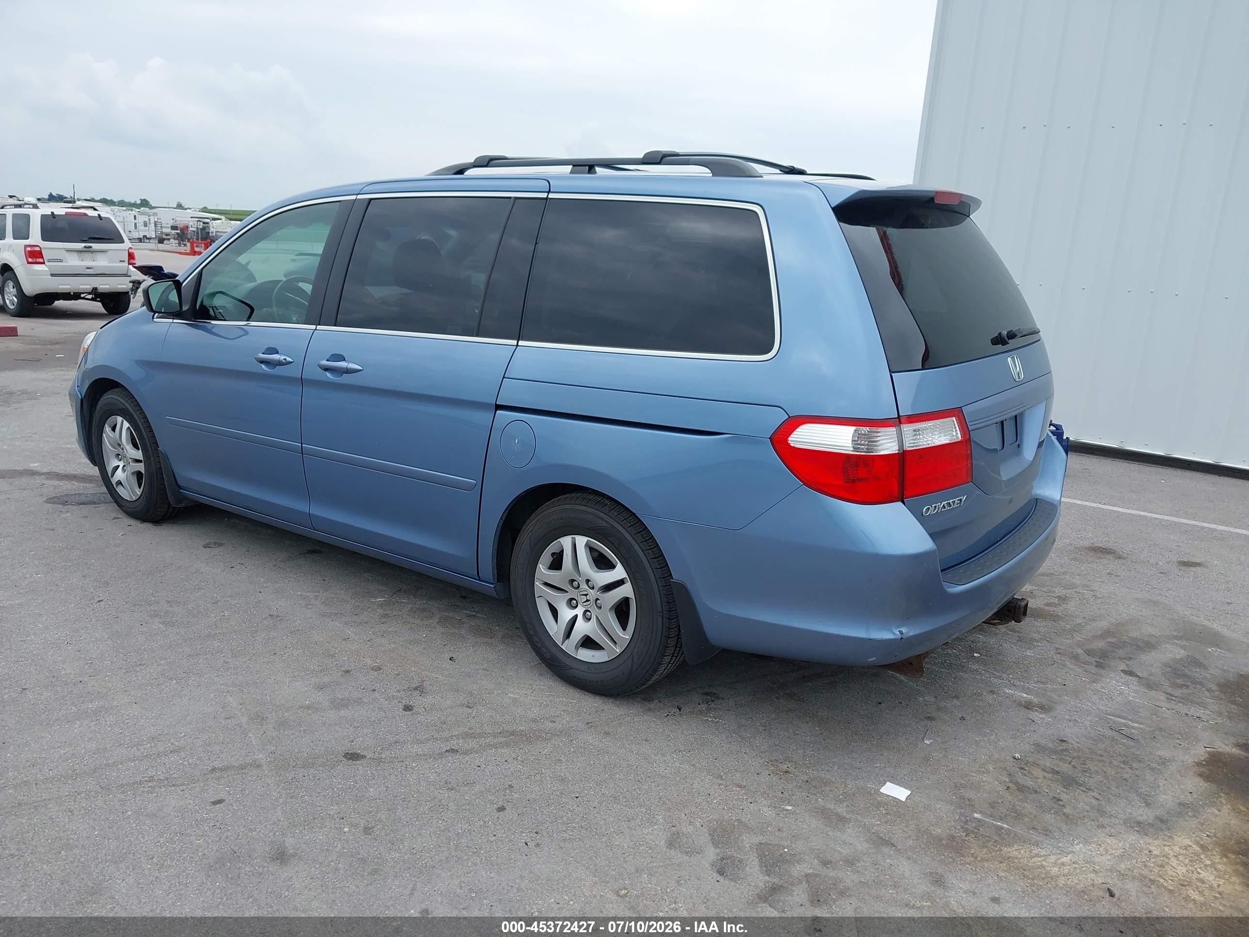 2007 Honda Odyssey Ex-l Blue vin: 5FNRL38767B110953