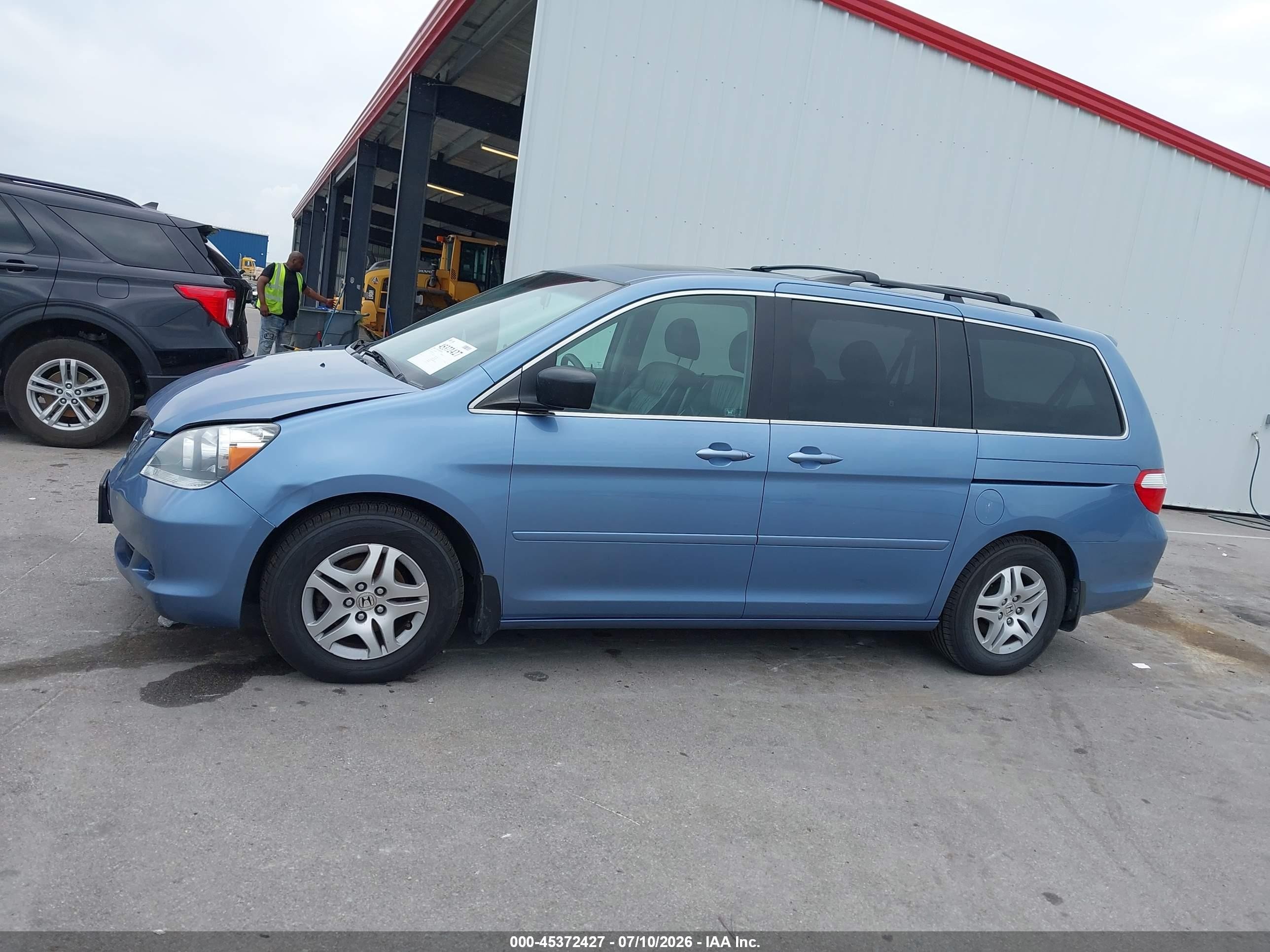 2007 Honda Odyssey Ex-l Blue vin: 5FNRL38767B110953