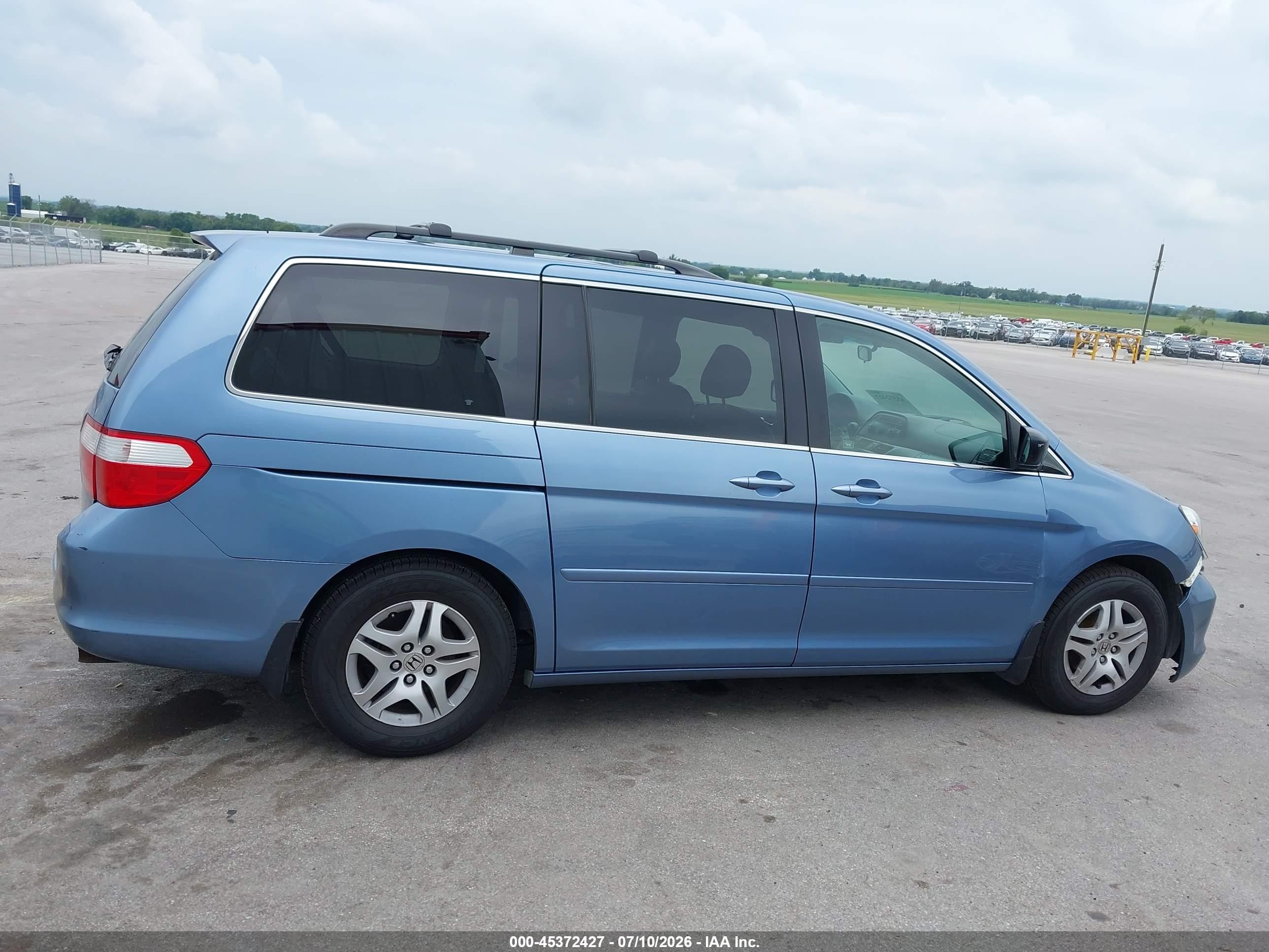 2007 Honda Odyssey Ex-l Blue vin: 5FNRL38767B110953