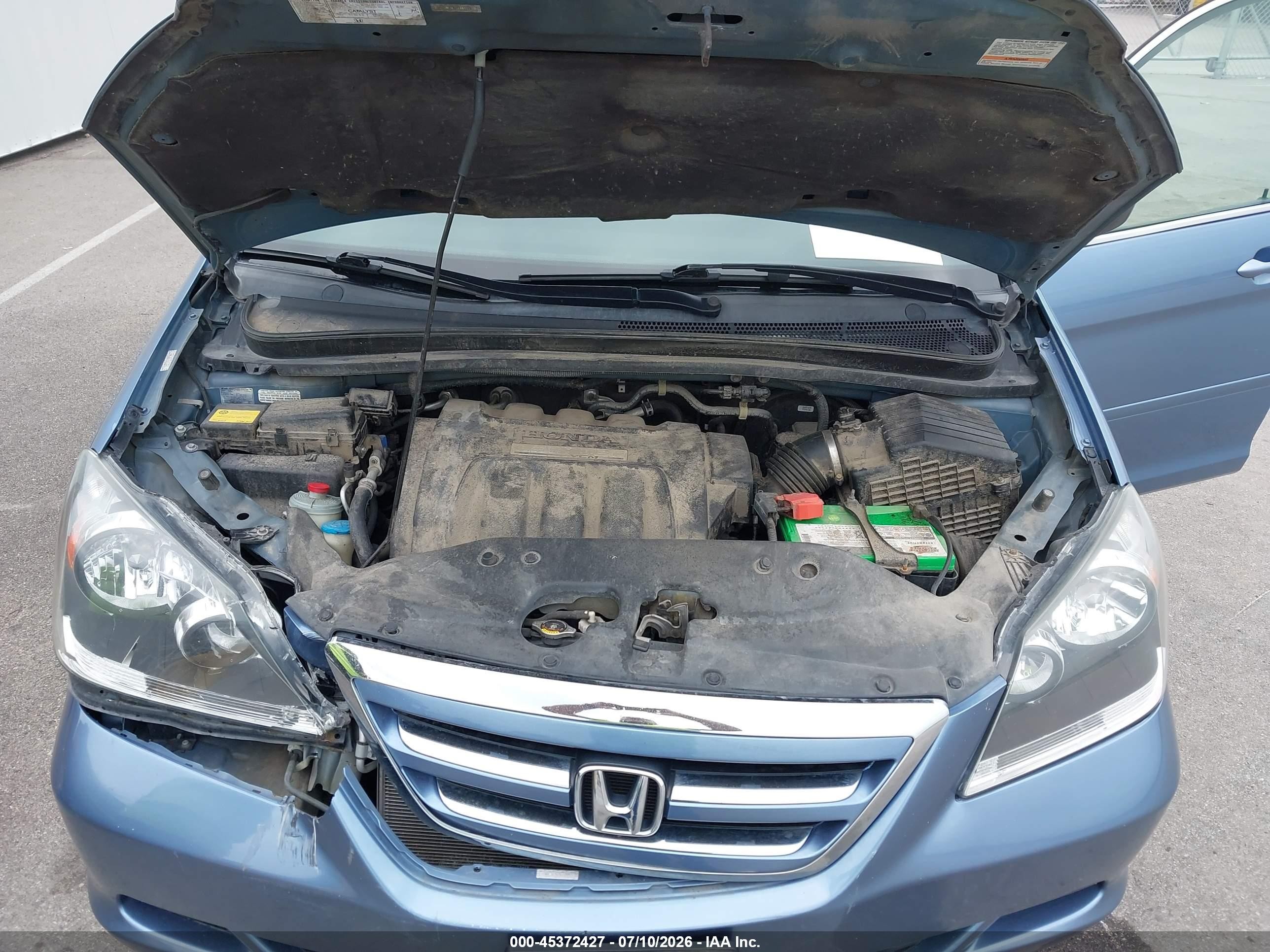2007 Honda Odyssey Ex-l Blue vin: 5FNRL38767B110953