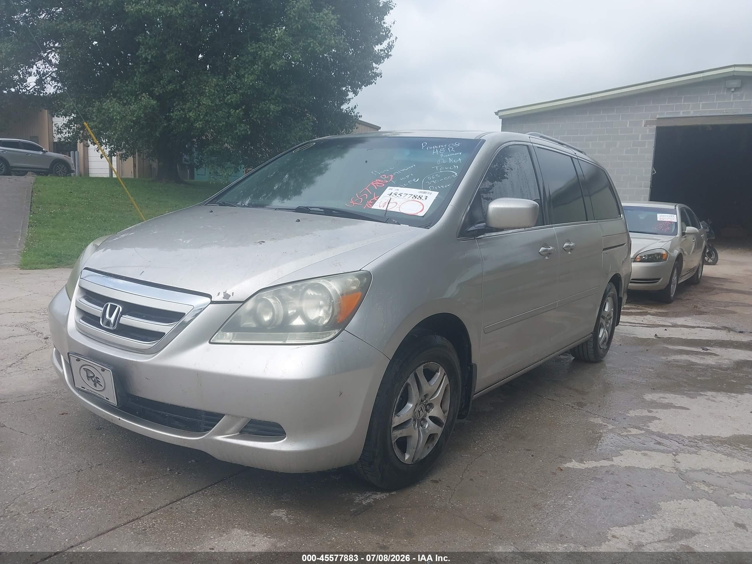 2007 Honda Odyssey Ex-l Silver vin: 5FNRL38767B121676
