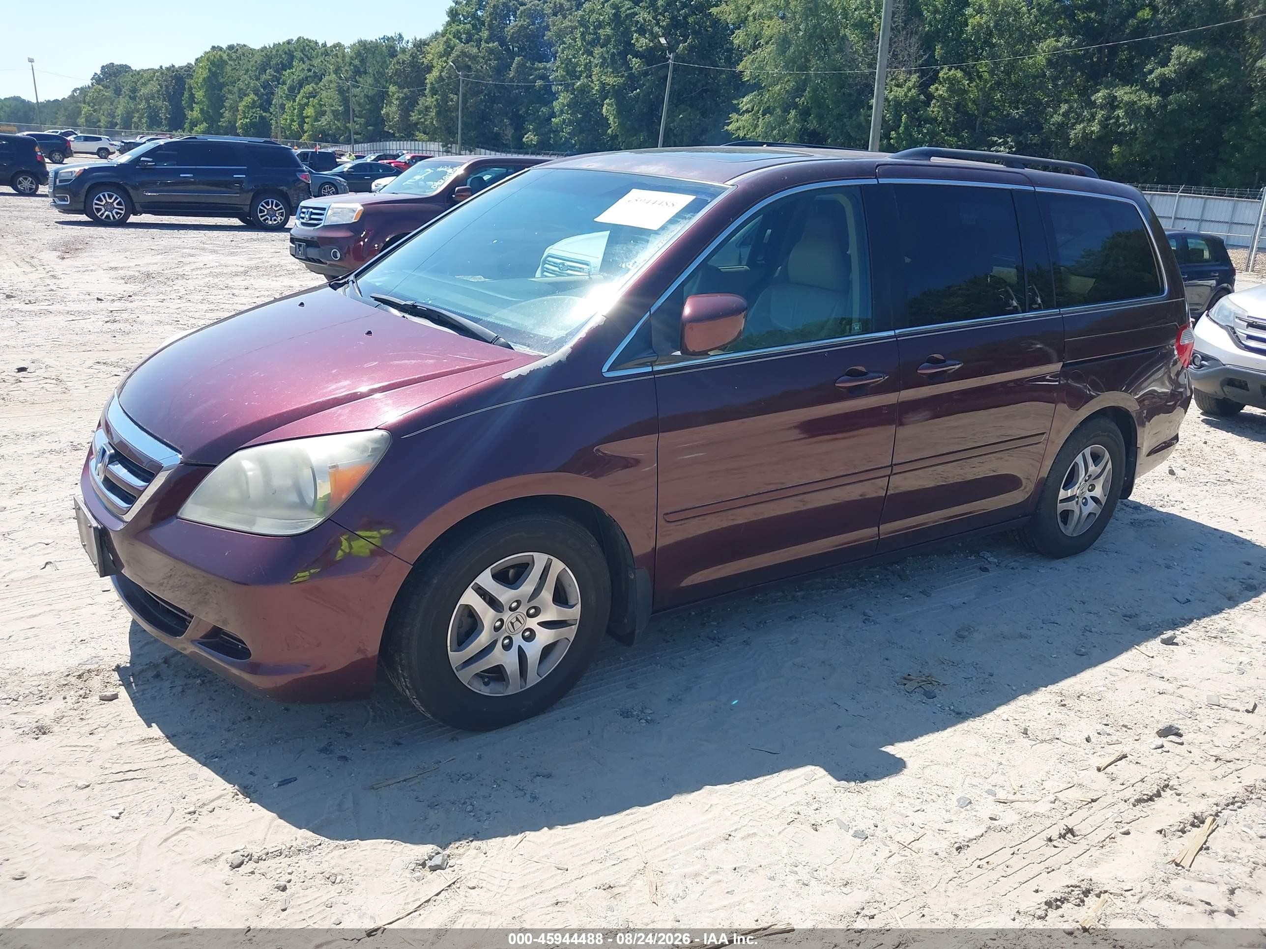 2007 Honda Odyssey Ex-l Фиолетовый vin: 5FNRL38767B413294