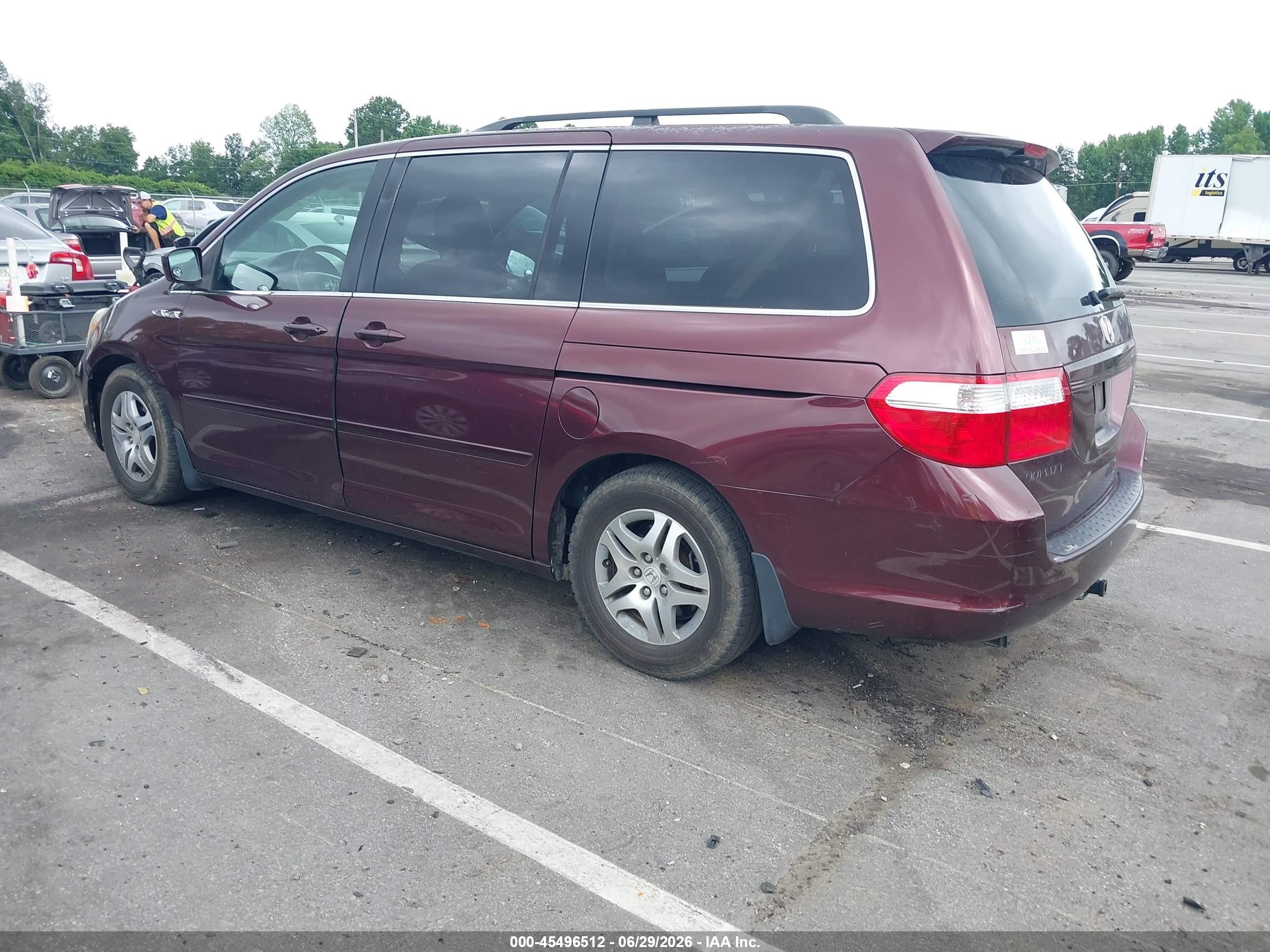 2007 Honda Odyssey Ex-l Темно-бордовый vin: 5FNRL38767B422450