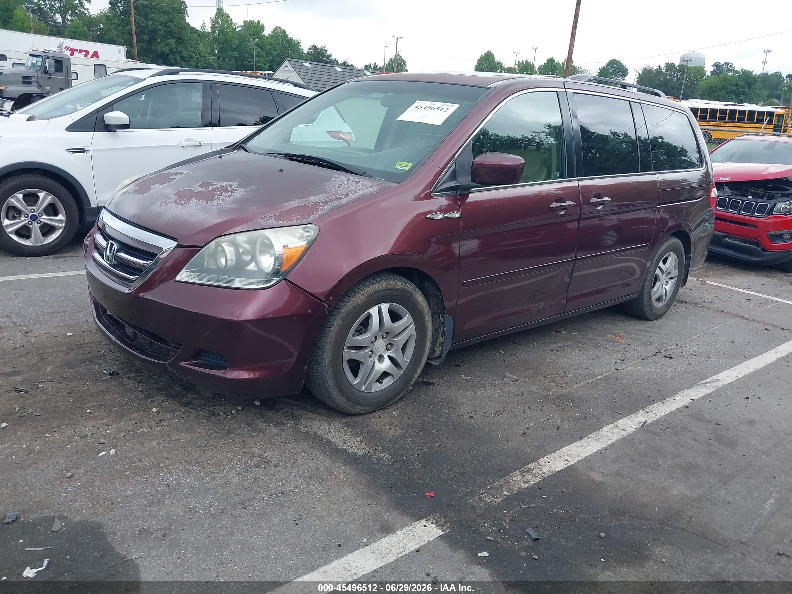 2007 Honda Odyssey Ex-l Темно-бордовый vin: 5FNRL38767B422450