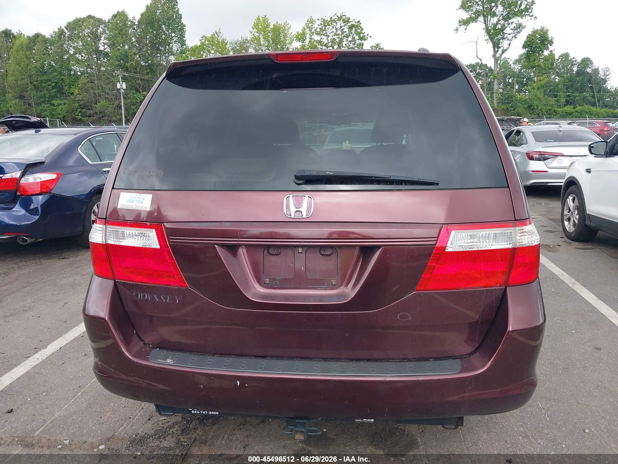 2007 Honda Odyssey Ex-l Темно-бордовый vin: 5FNRL38767B422450