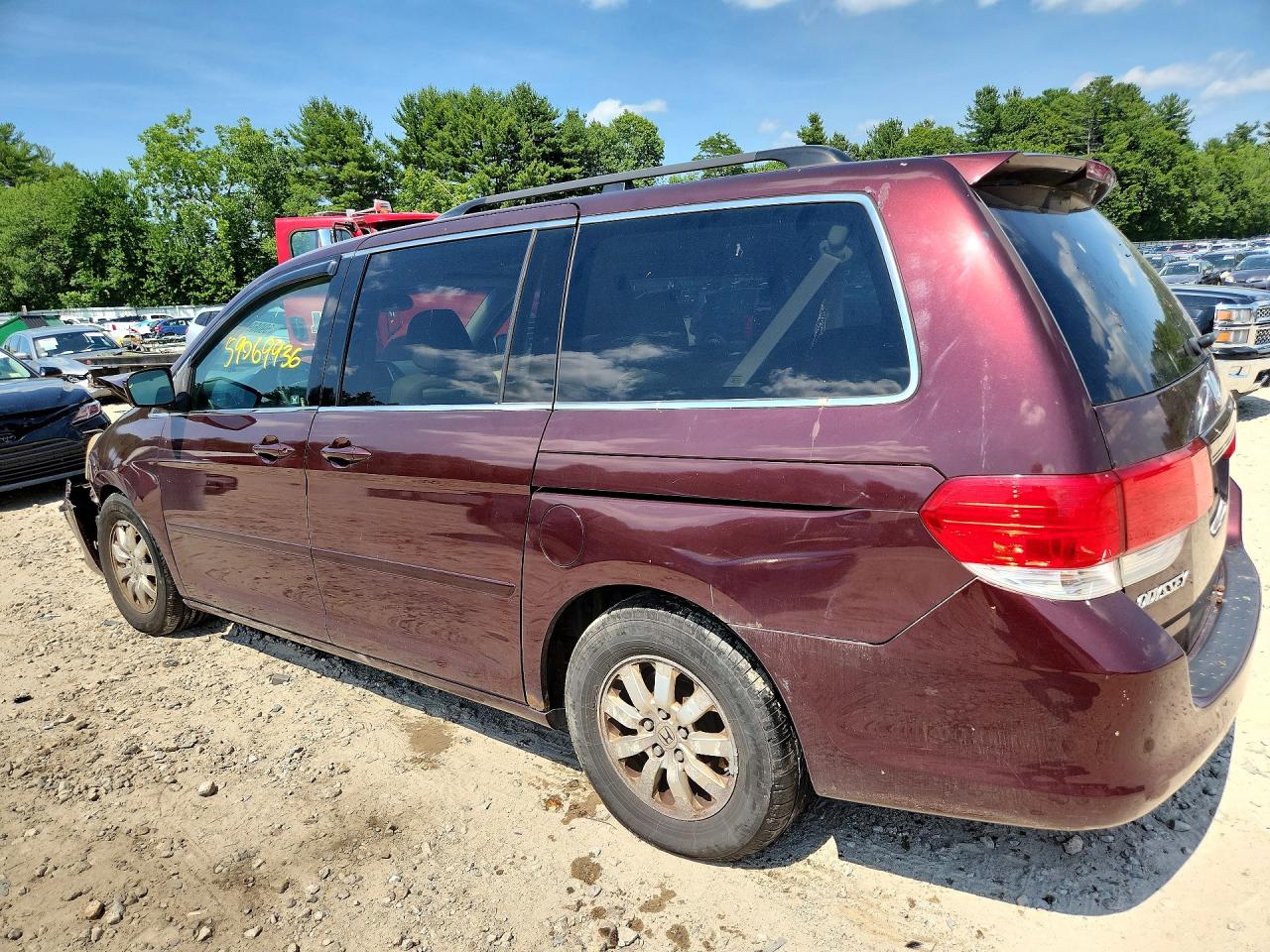 2008 Honda Odyssey Exl Burgundy vin: 5FNRL38768B100957