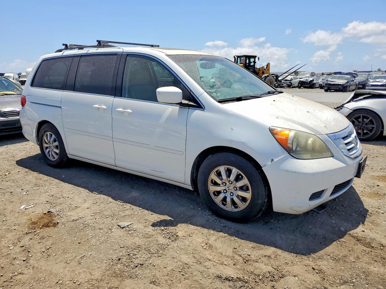 2009 Honda Odyssey Exl White vin: 5FNRL38769B001637