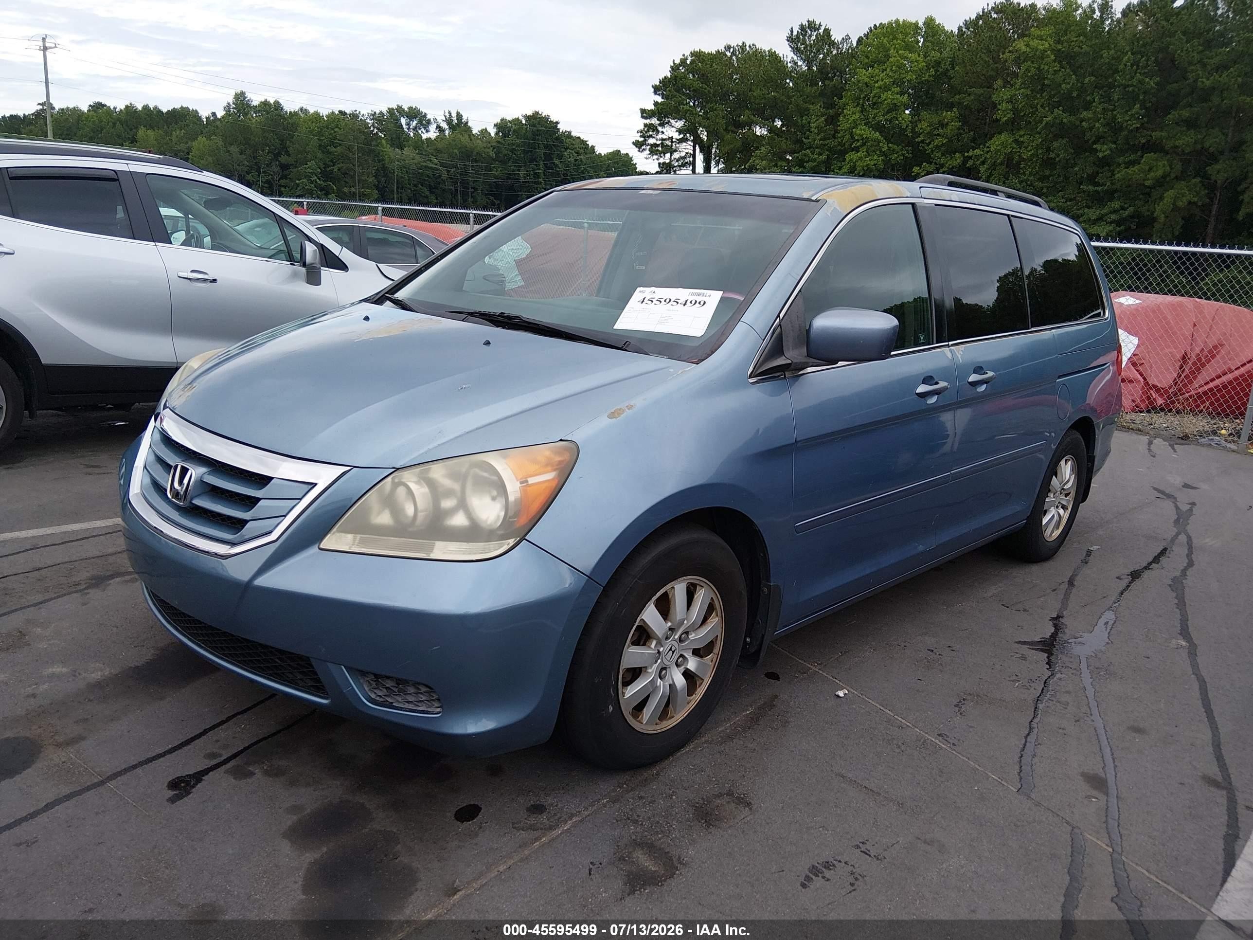 2009 Honda Odyssey Ex-l Blue vin: 5FNRL38769B041734