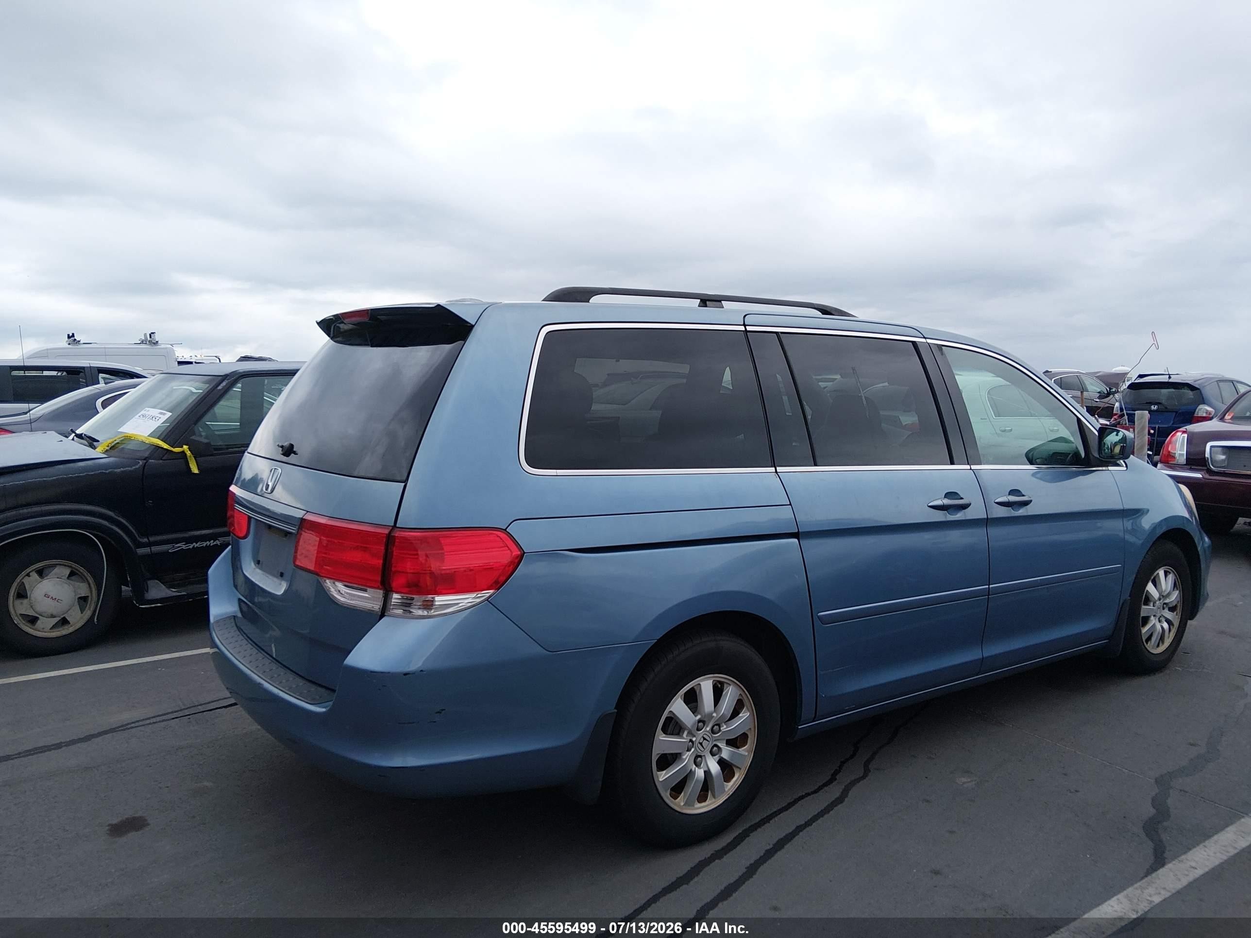 2009 Honda Odyssey Ex-l Blue vin: 5FNRL38769B041734