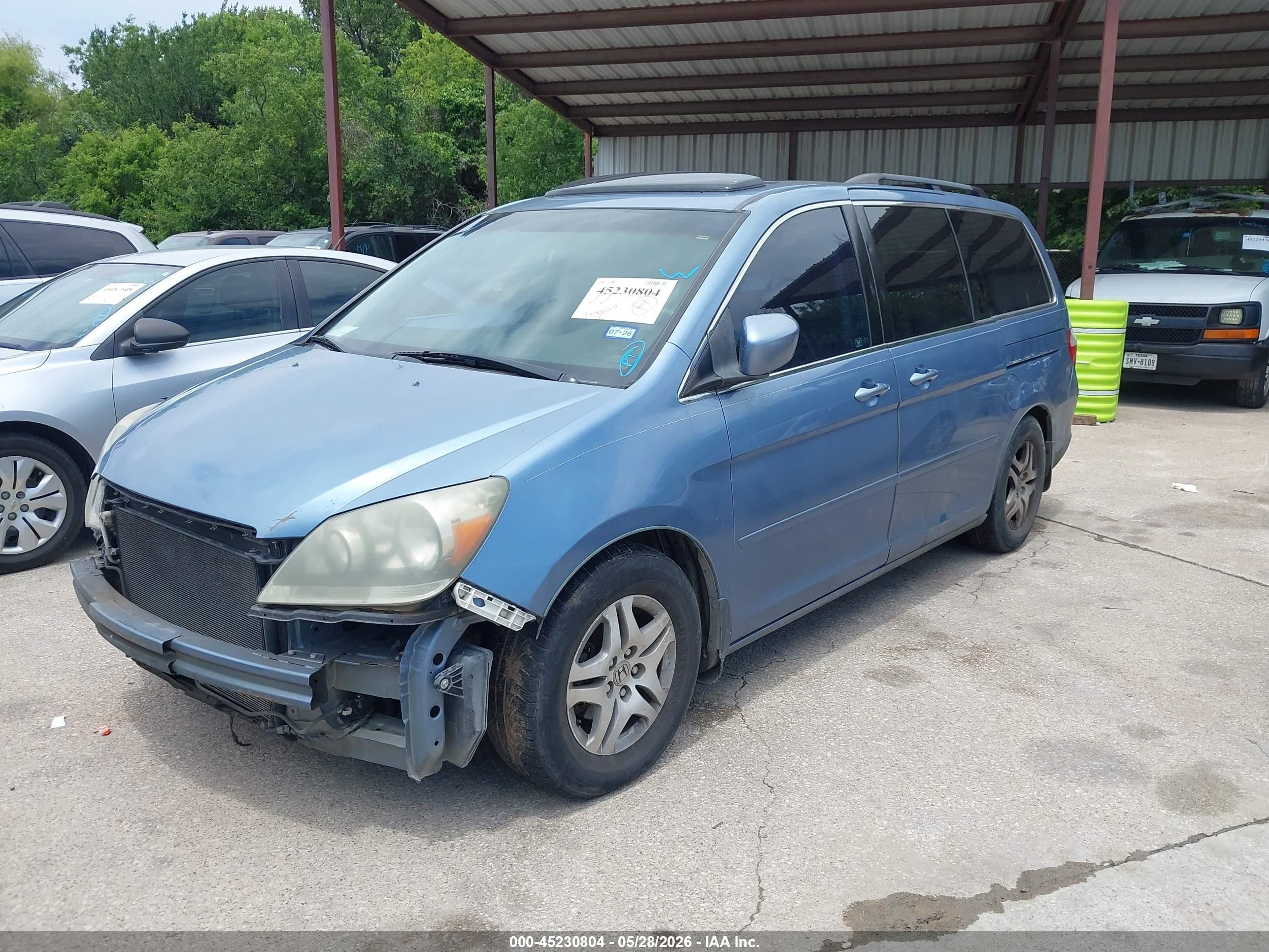 2006 Honda Odyssey Ex-l Синий vin: 5FNRL38776B072714