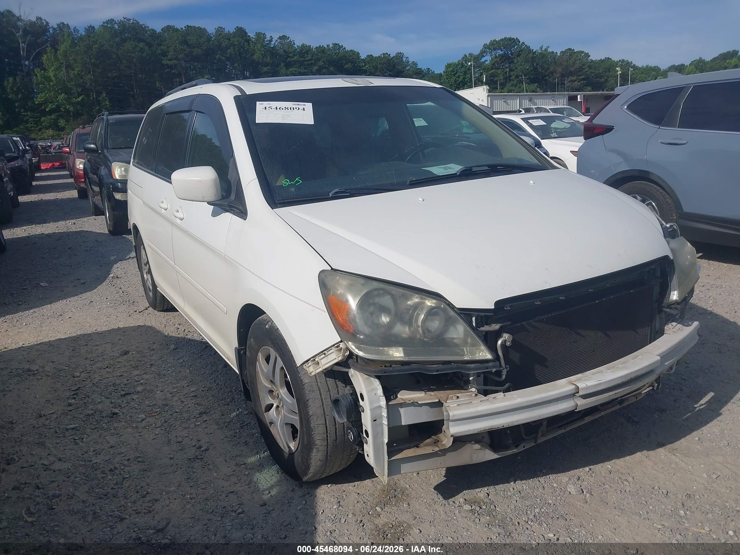 2006 Honda Odyssey Ex-l Белый vin: 5FNRL38776B074222