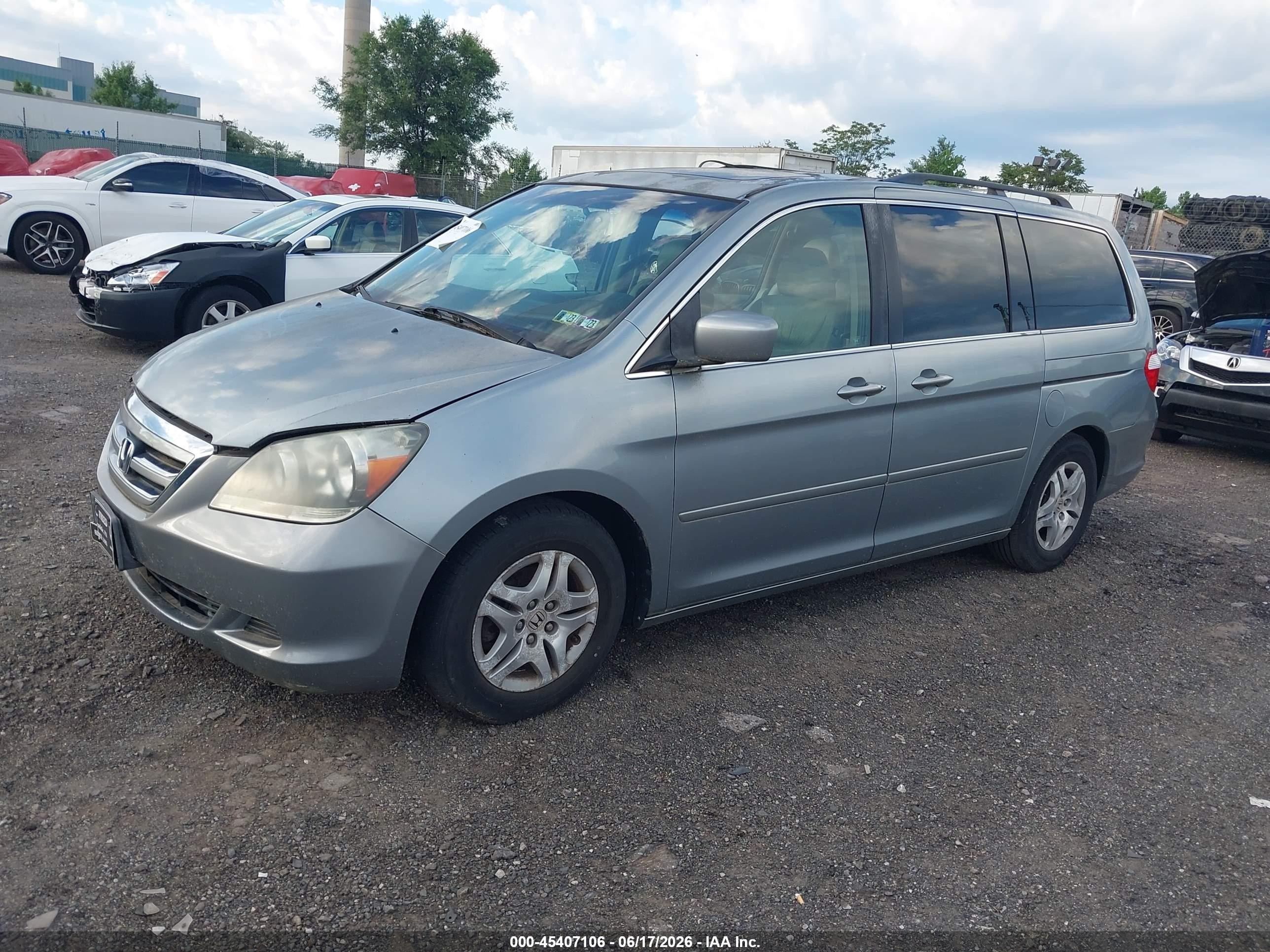 2007 Honda Odyssey Ex-l Teal vin: 5FNRL38777B046017
