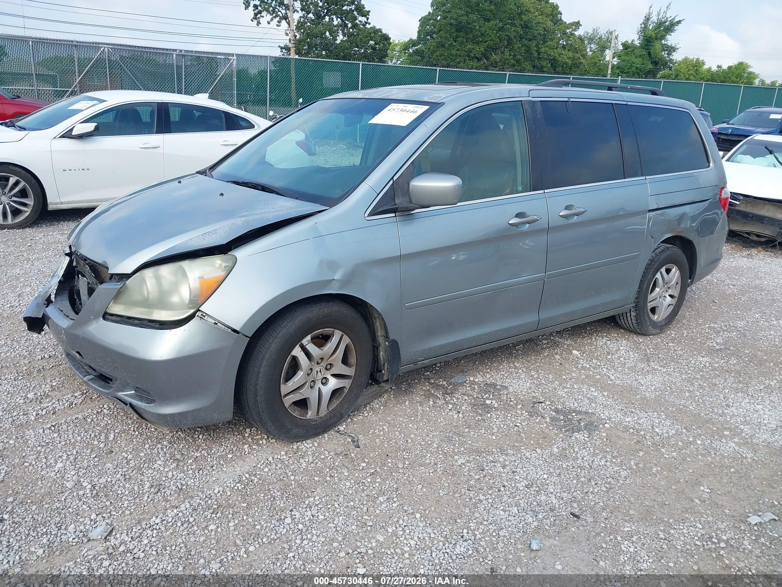 2007 Honda Odyssey Ex-l Blue vin: 5FNRL38777B047054