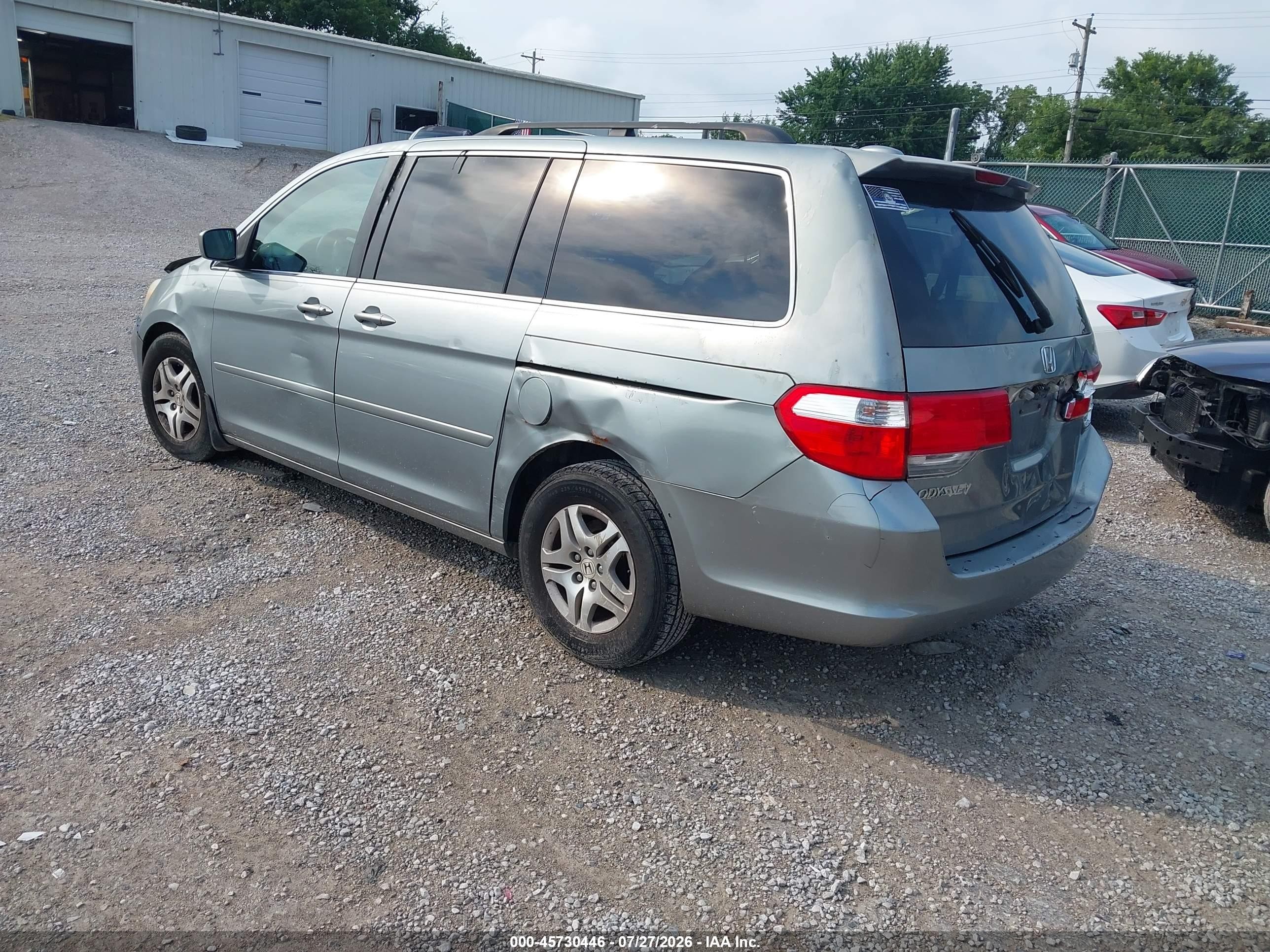 2007 Honda Odyssey Ex-l Blue vin: 5FNRL38777B047054