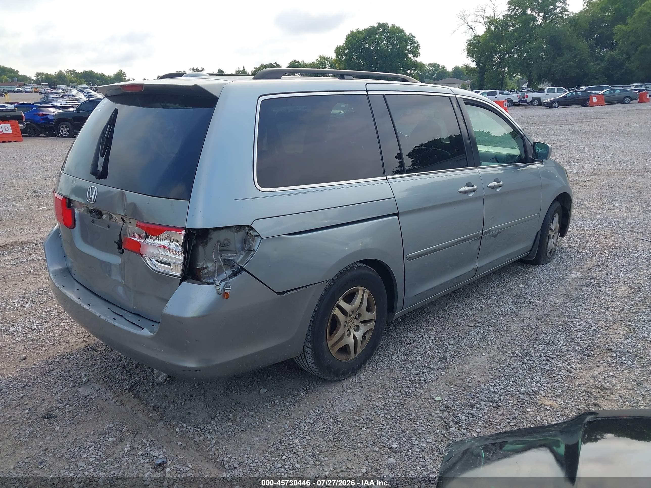 2007 Honda Odyssey Ex-l Blue vin: 5FNRL38777B047054