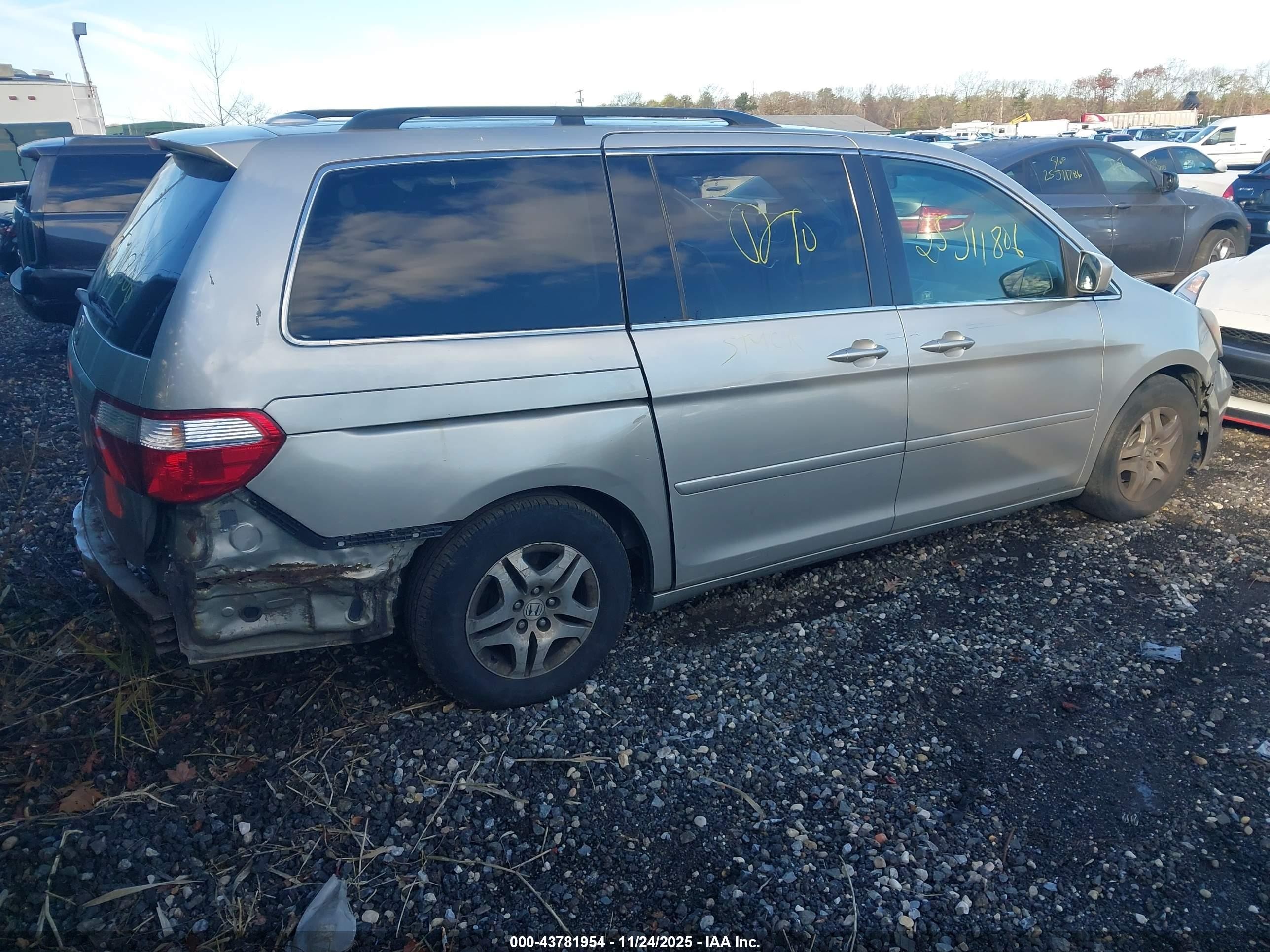 2007 Honda Odyssey Ex-l Серый vin: 5FNRL38777B094049