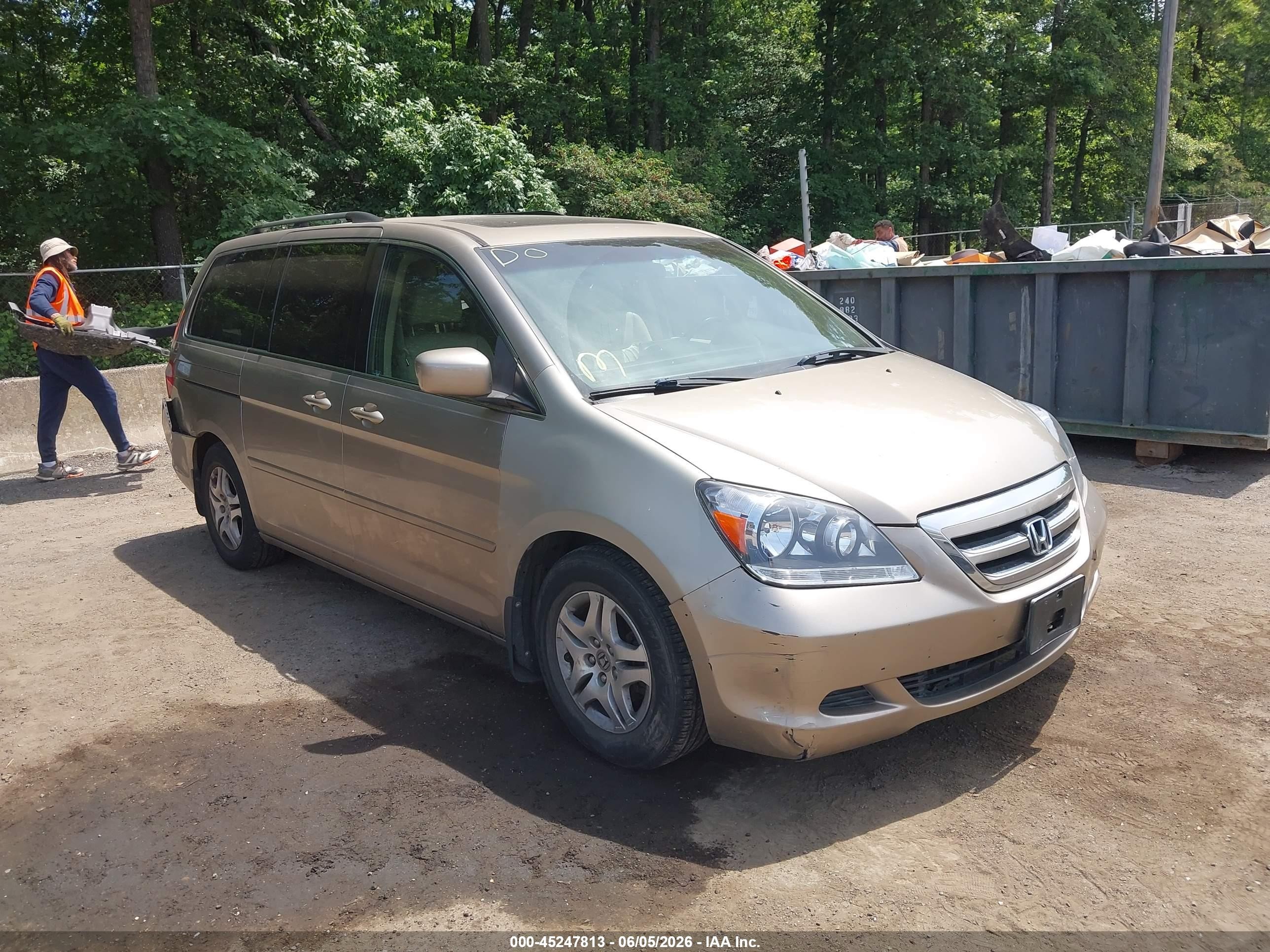 2007 Honda Odyssey Ex-l Gold vin: 5FNRL38777B136638