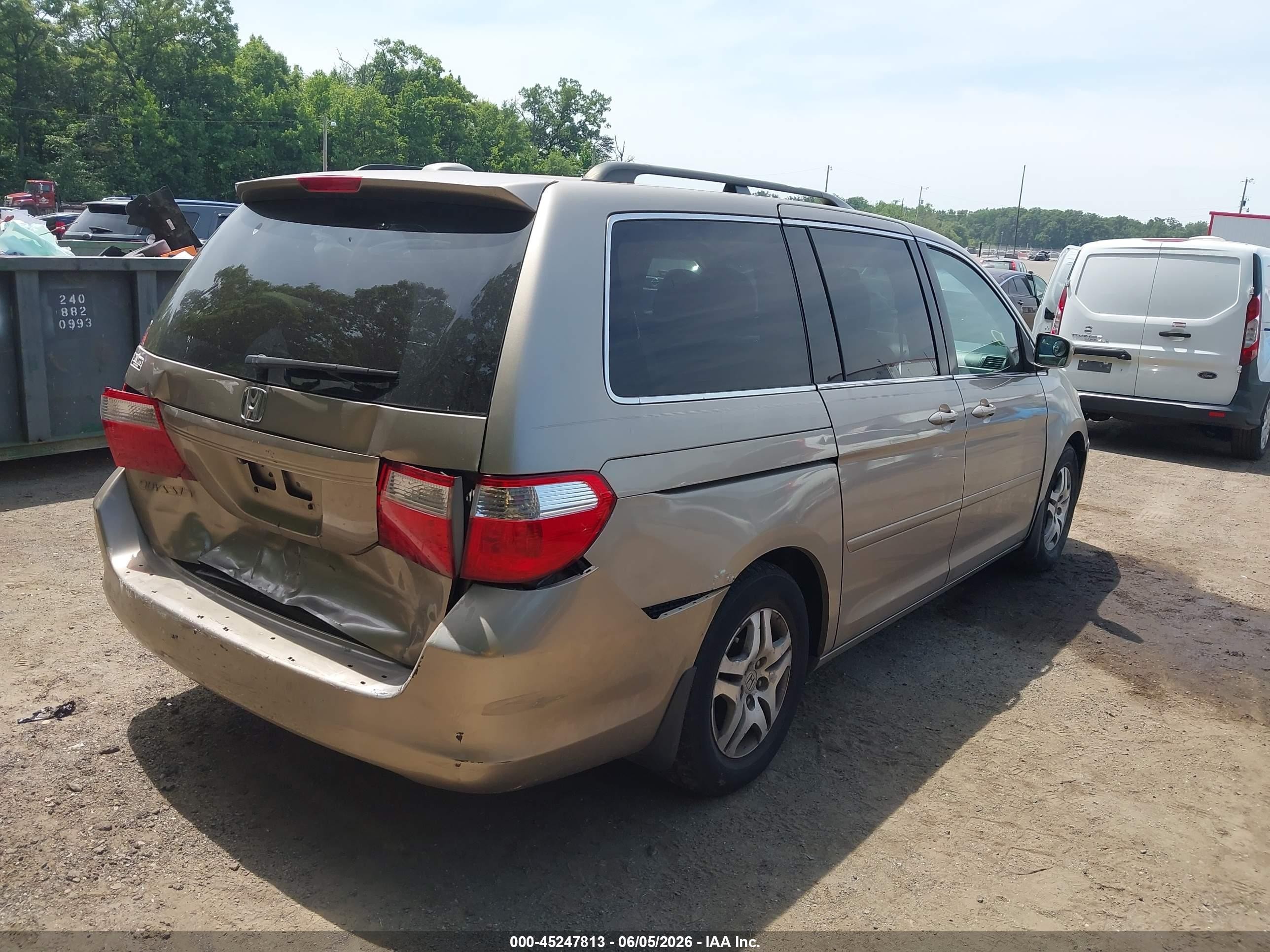 2007 Honda Odyssey Ex-l Gold vin: 5FNRL38777B136638