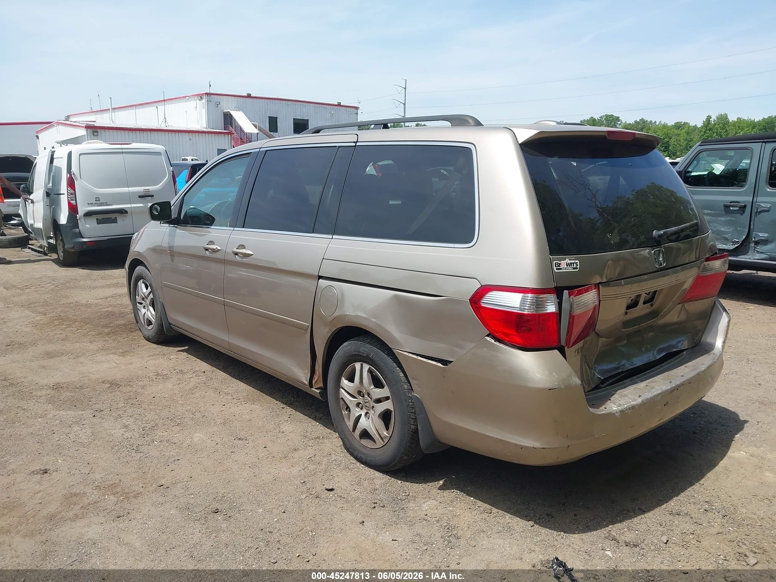 2007 Honda Odyssey Ex-l Gold vin: 5FNRL38777B136638