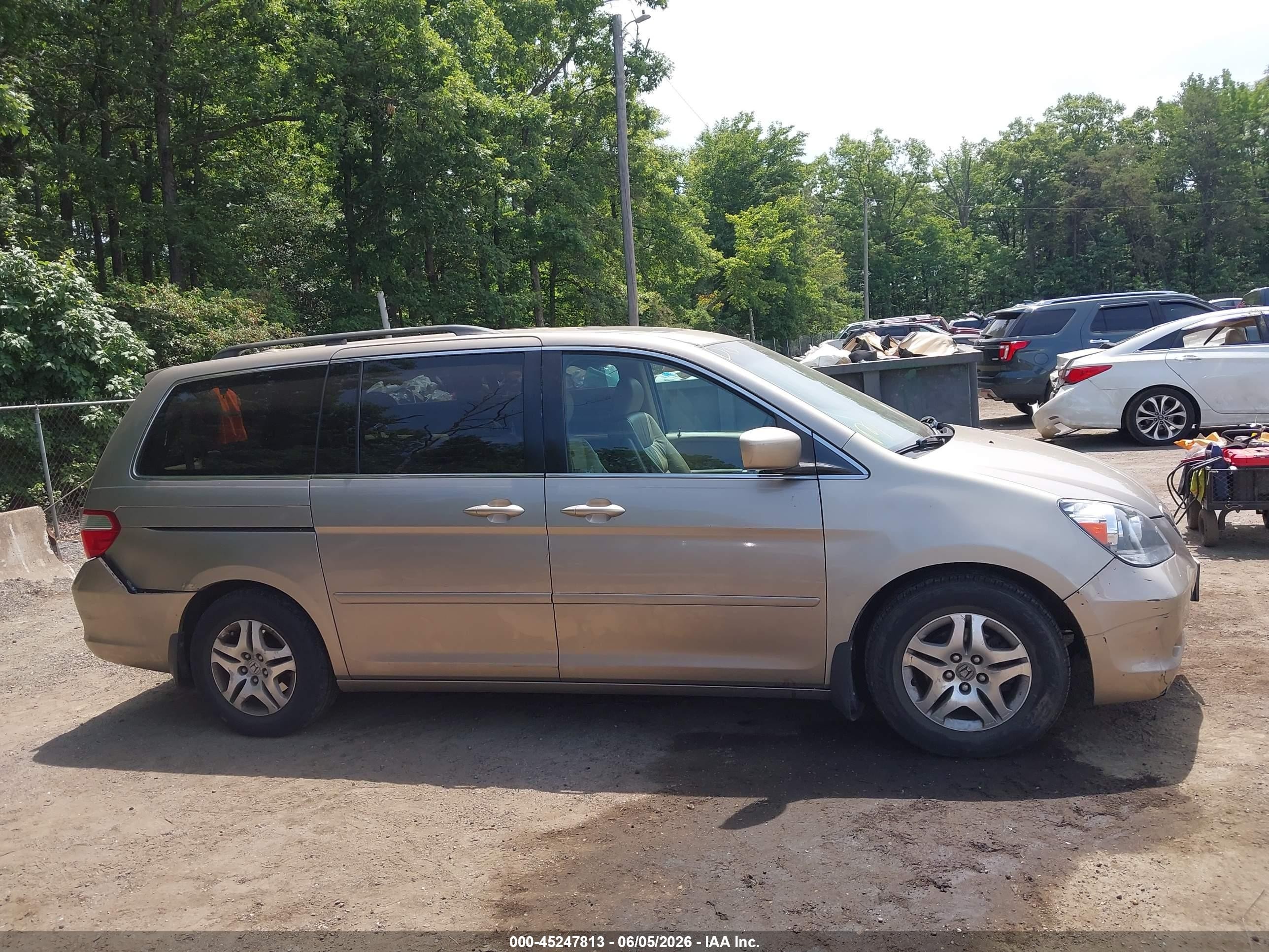 2007 Honda Odyssey Ex-l Gold vin: 5FNRL38777B136638