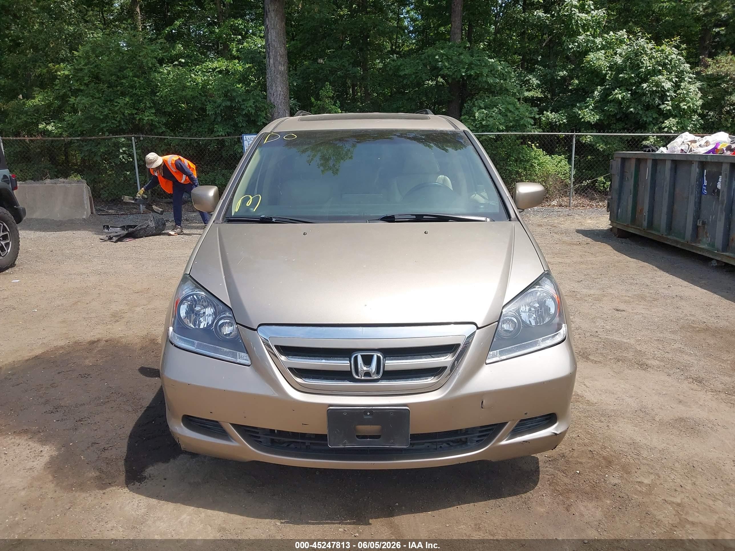 2007 Honda Odyssey Ex-l Gold vin: 5FNRL38777B136638