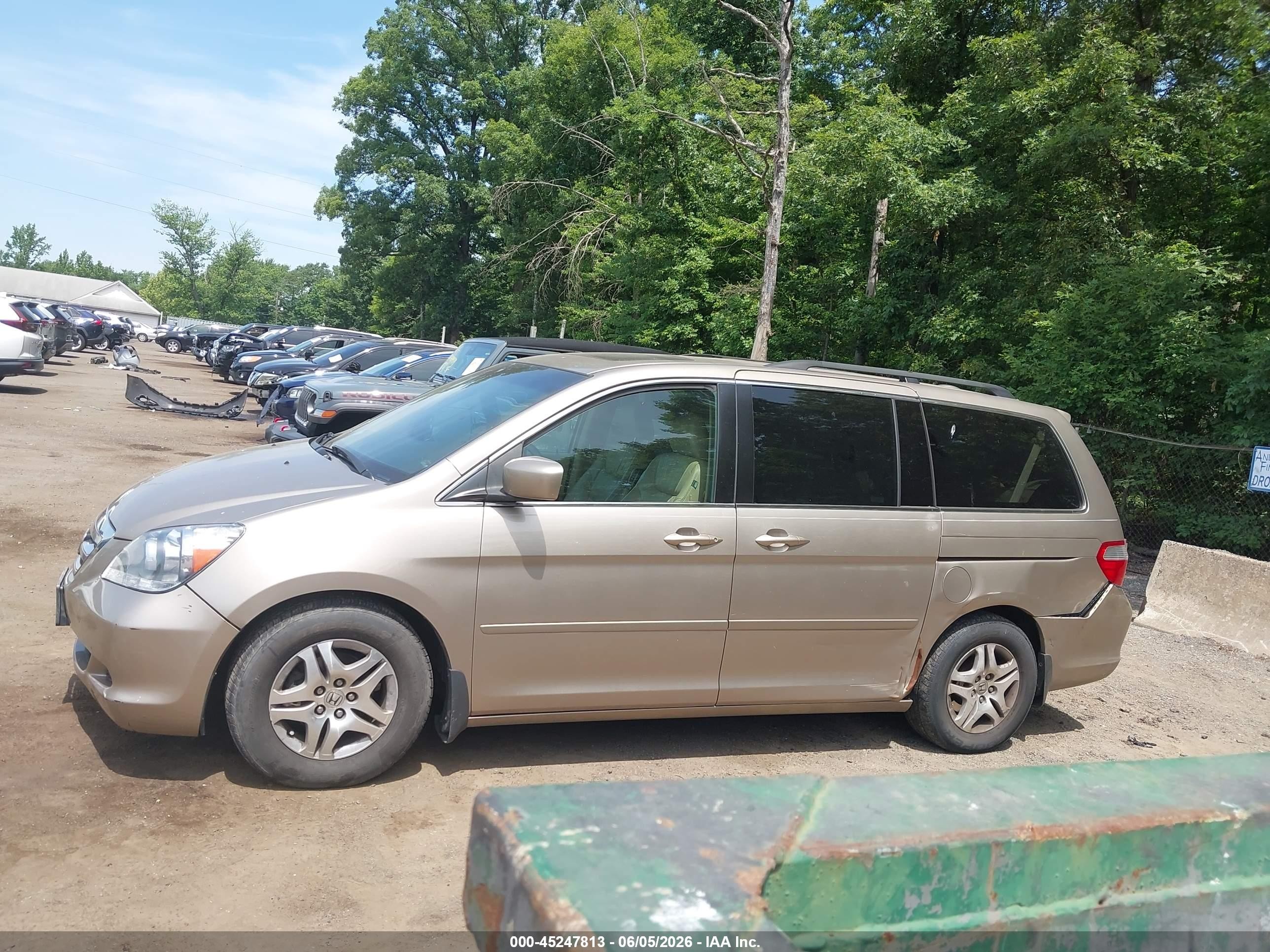 2007 Honda Odyssey Ex-l Gold vin: 5FNRL38777B136638