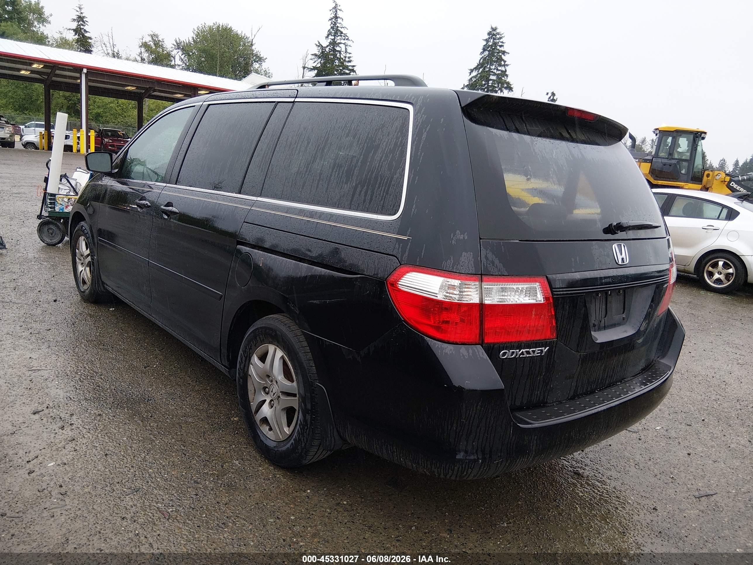 2007 Honda Odyssey Ex-l Black vin: 5FNRL38777B141208