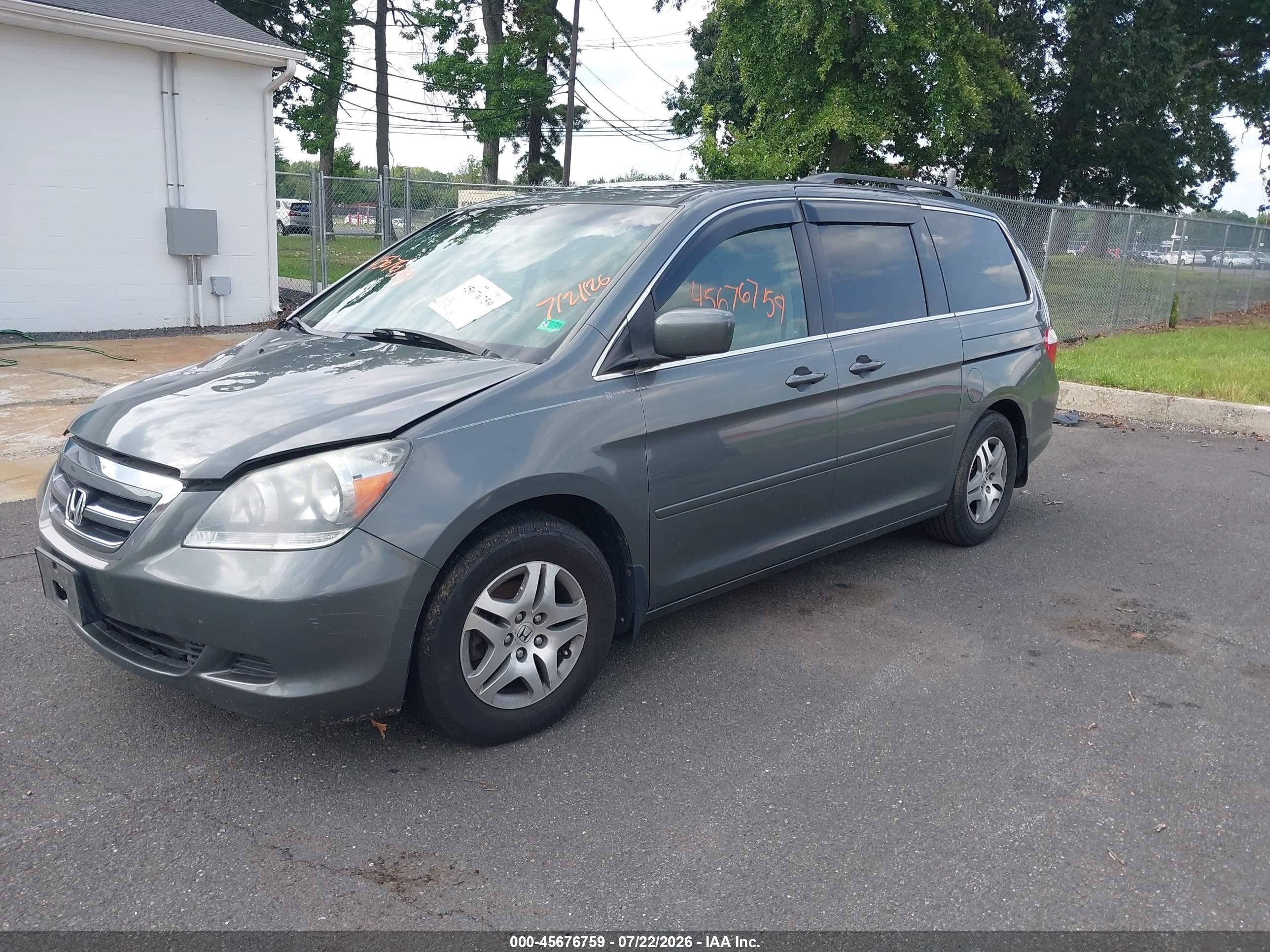 2007 Honda Odyssey Ex-l Gray vin: 5FNRL38777B404359