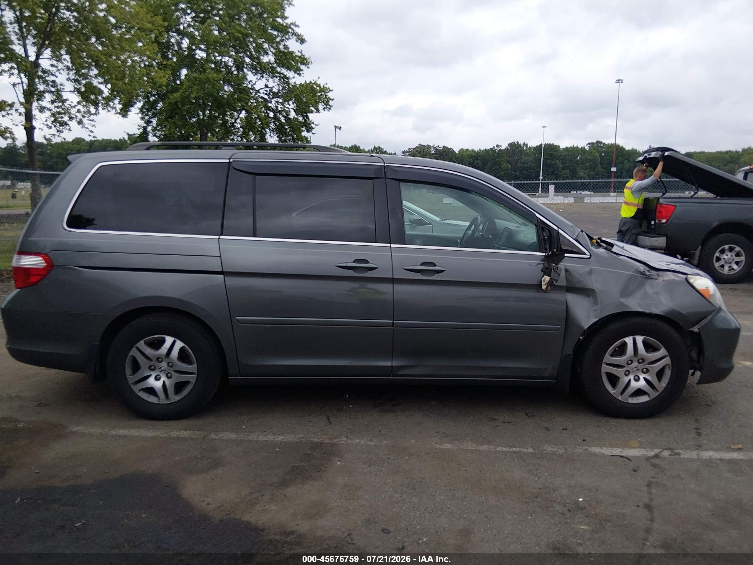 2007 Honda Odyssey Ex-l Gray vin: 5FNRL38777B404359