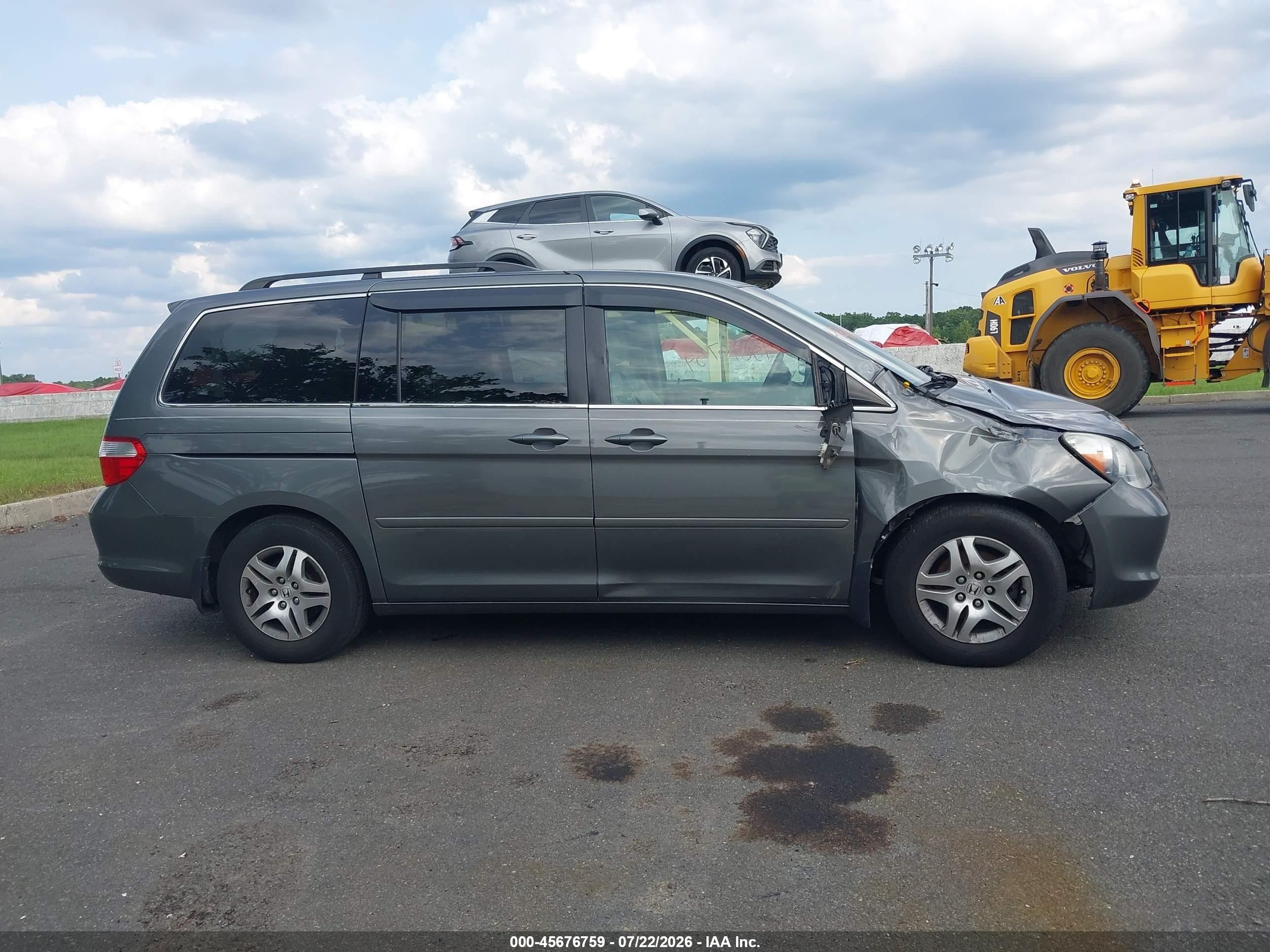 2007 Honda Odyssey Ex-l Gray vin: 5FNRL38777B404359